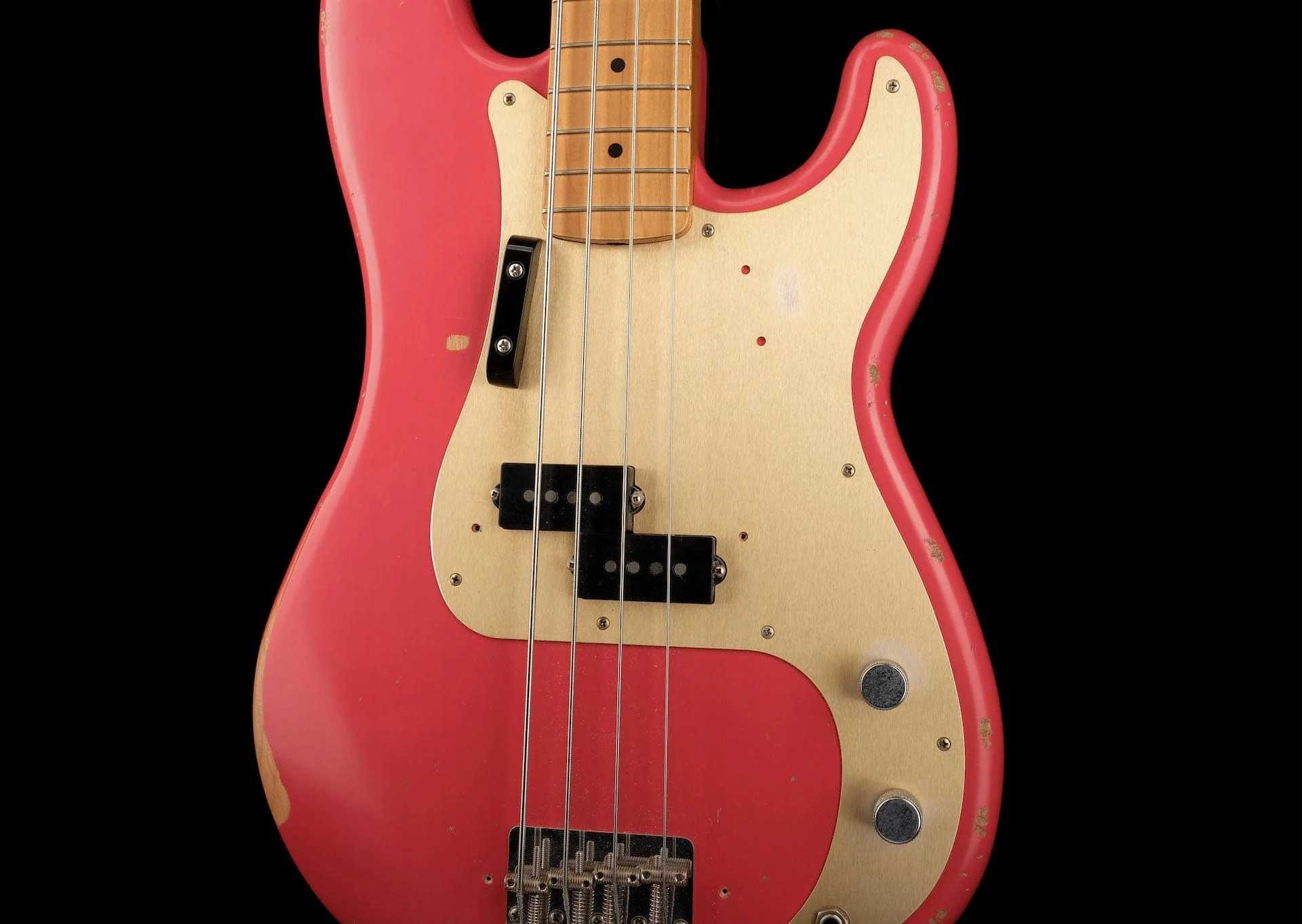 Used Fender Roadworn 50's Precision Bass Fiesta Red with Case - Image 6