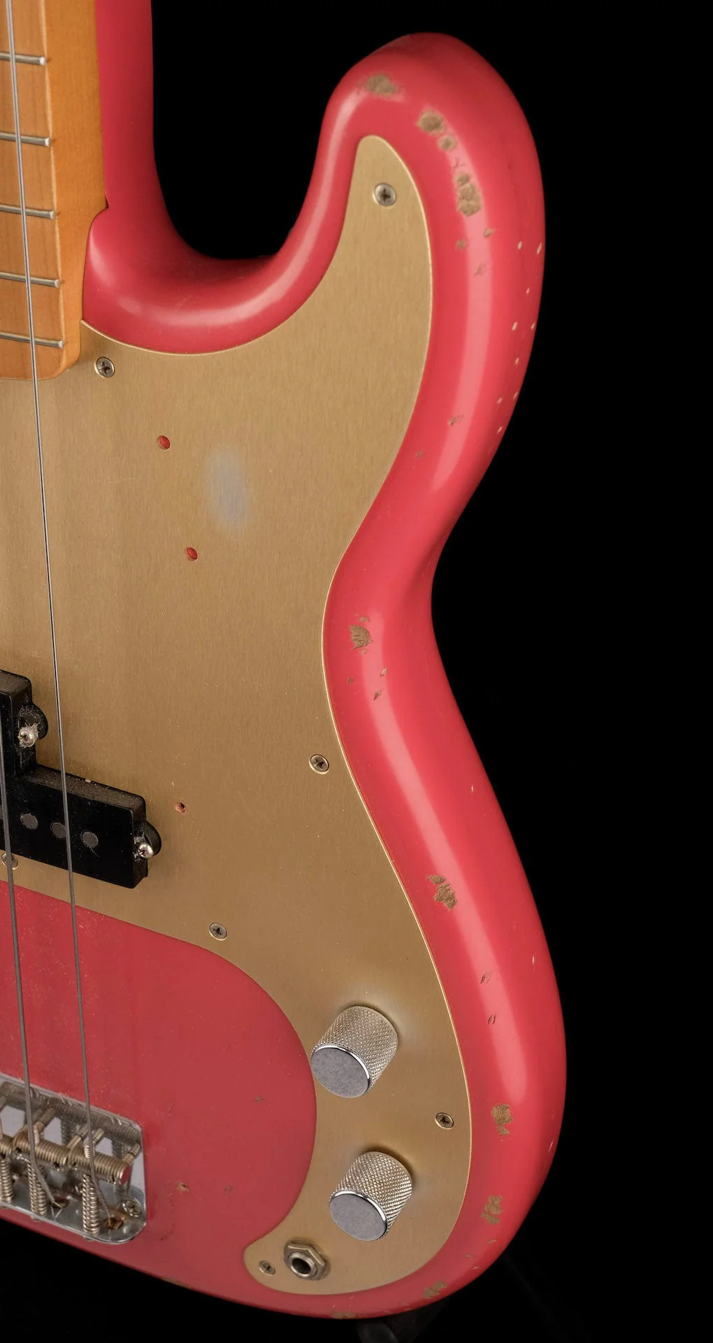 Used Fender Roadworn 50's Precision Bass Fiesta Red with Case - Image 9