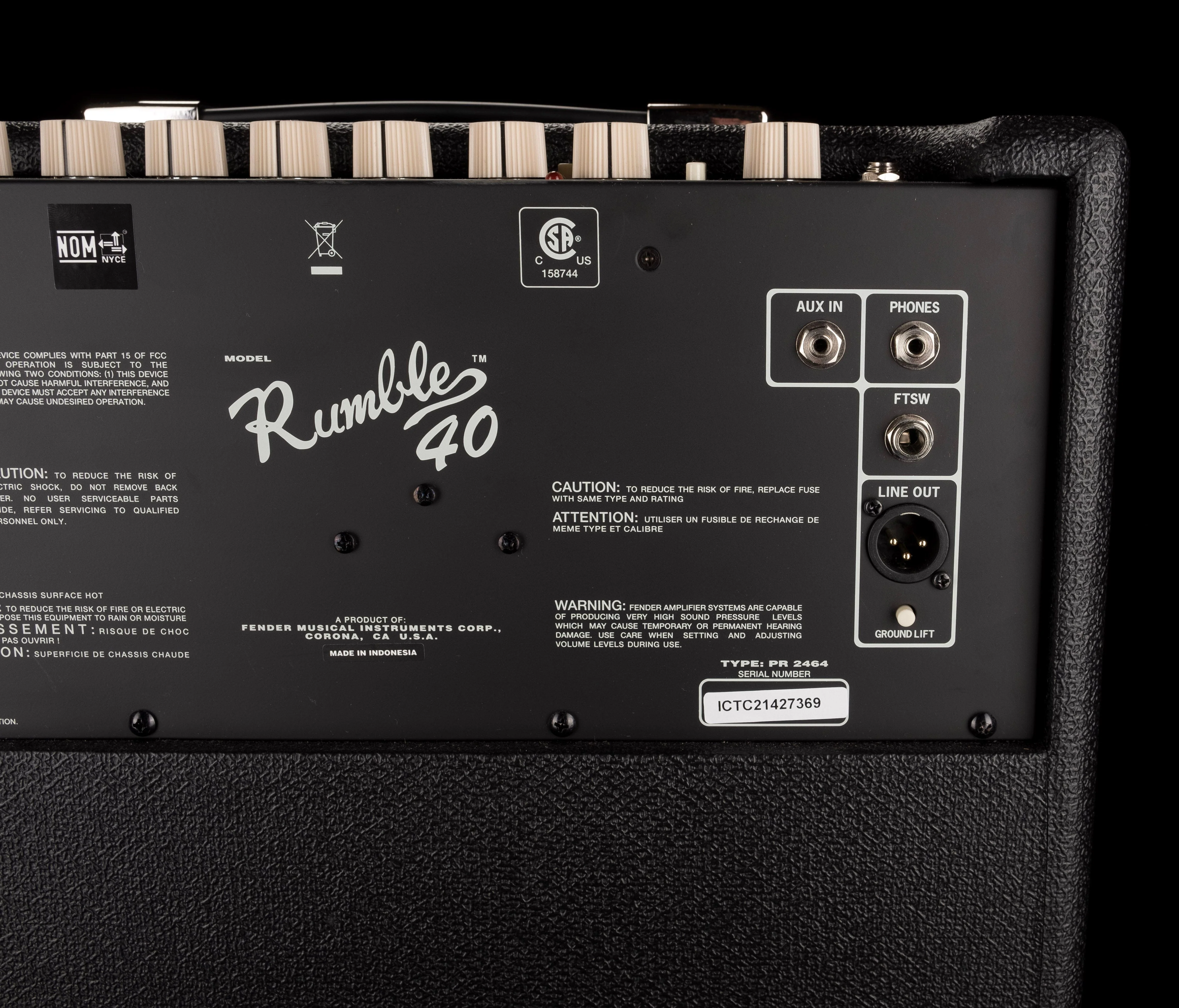 Used Fender Rumble 40 Bass Amp Combo - Image 8