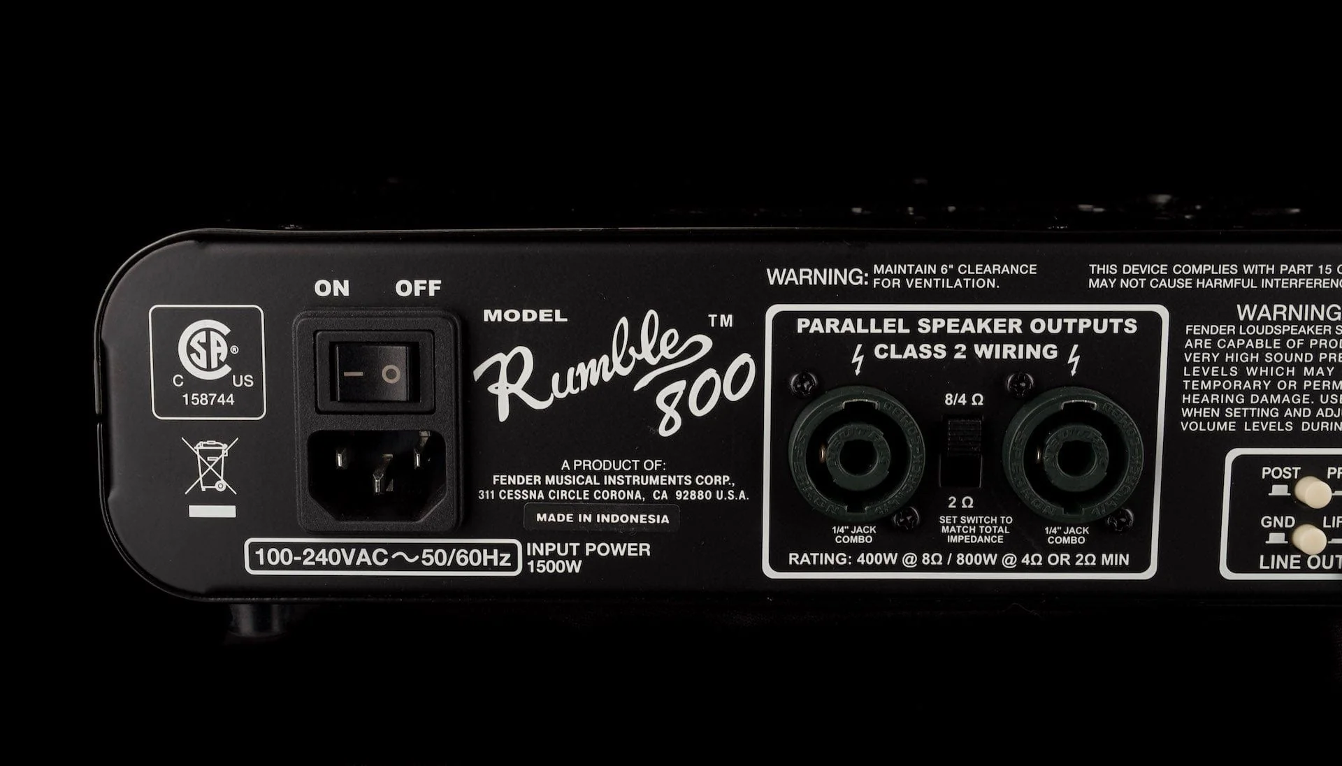 Used Fender Rumble 800 Bass Amp Head with Bag - ICTA19002912 - Image 6