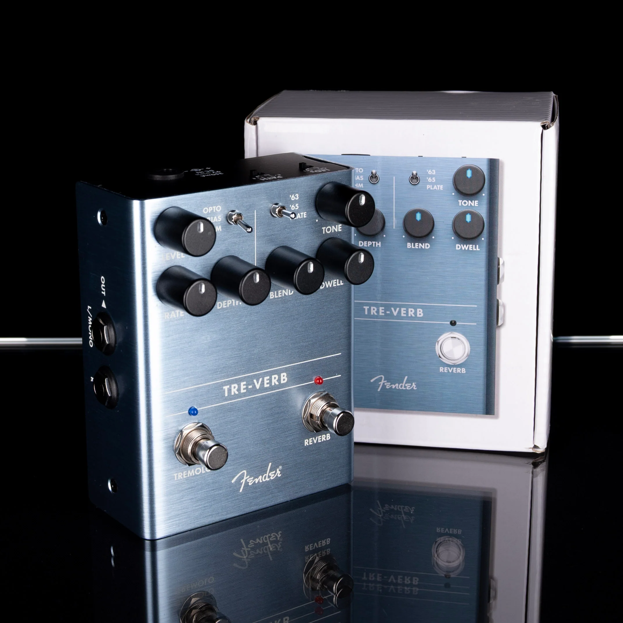 Used Fender Tre-Verb Tremolo Pedal With Box - 3