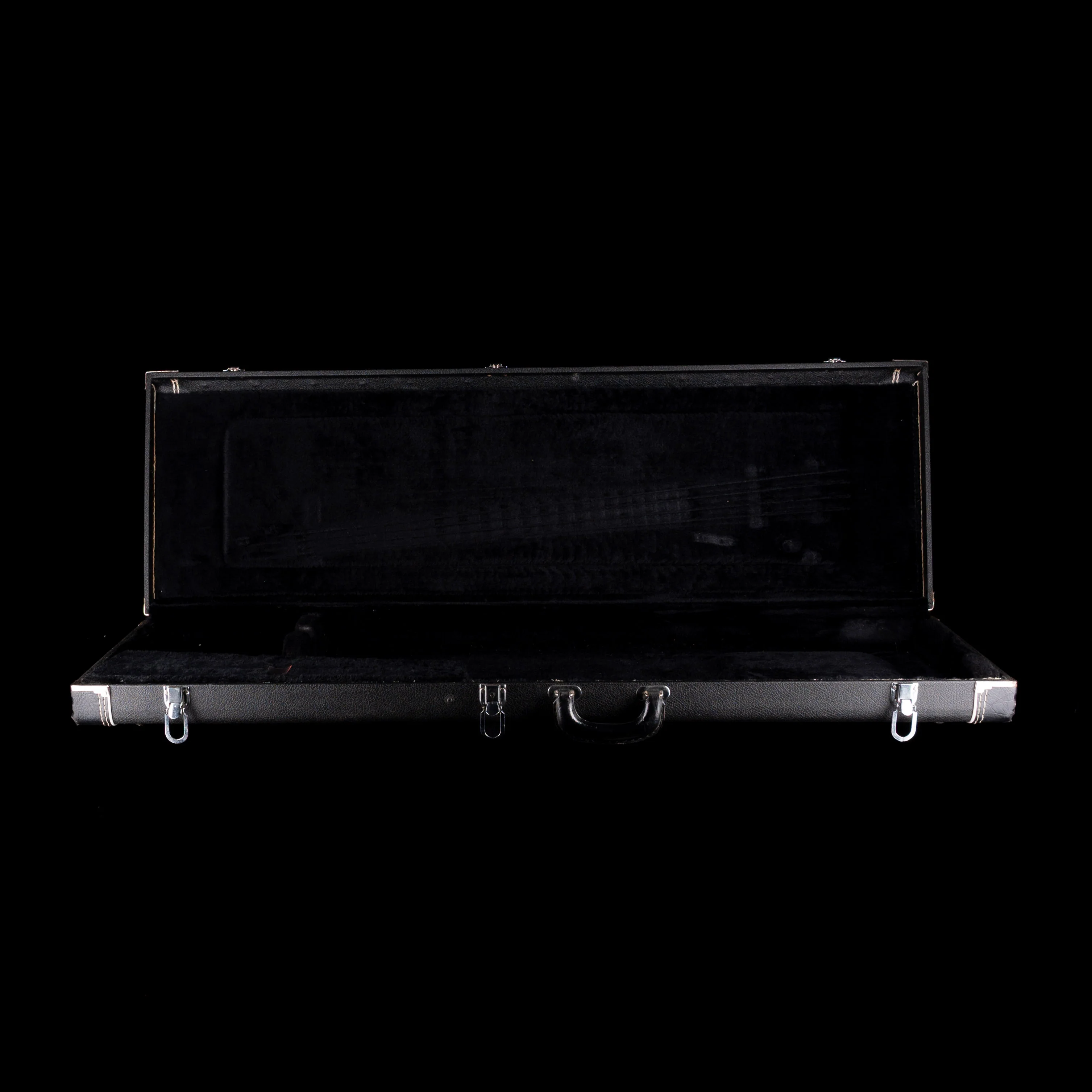 Used Fender Wooden Bass Case Black Tolex - Image 3