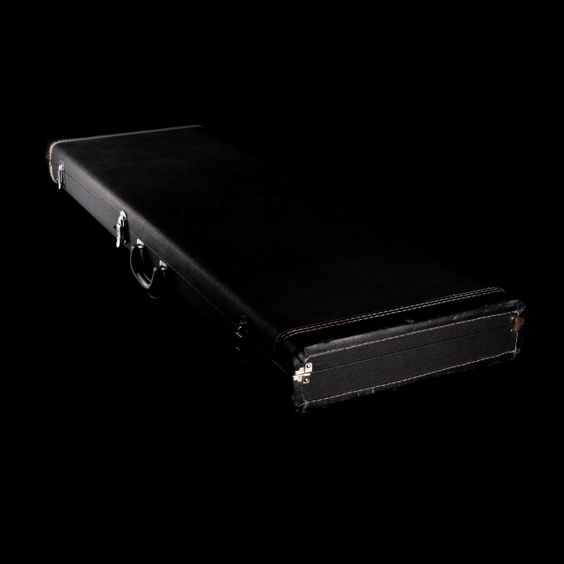 Used Fender Wooden Bass Case Black Tolex - Image 4