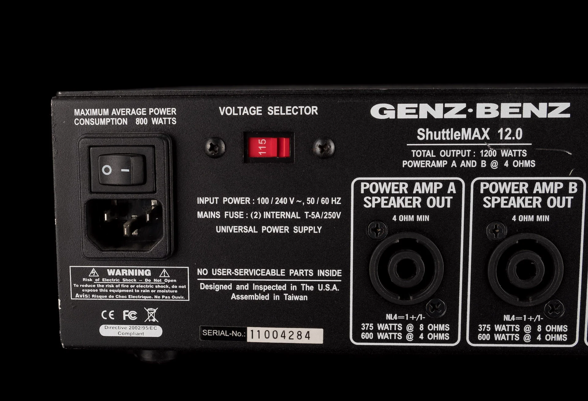 Used Genz Benz Shuttle Max 12.0 Bass Amp Head With Footswitch - Image 10