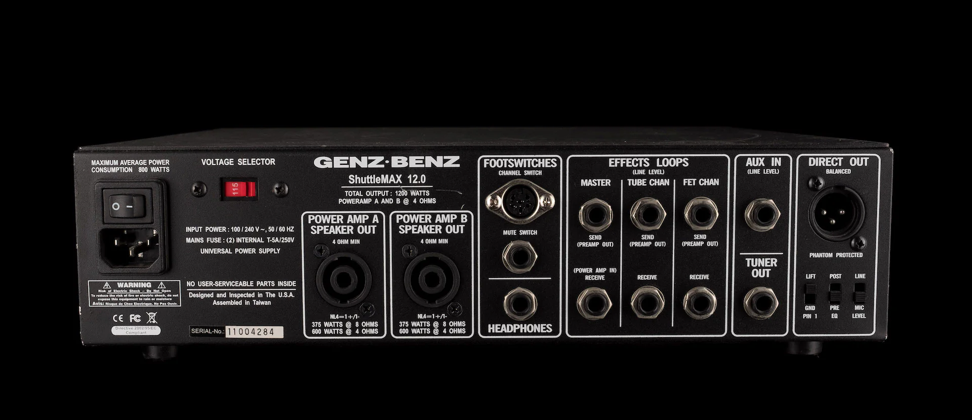 Used Genz Benz Shuttle Max 12.0 Bass Amp Head With Footswitch - Image 9