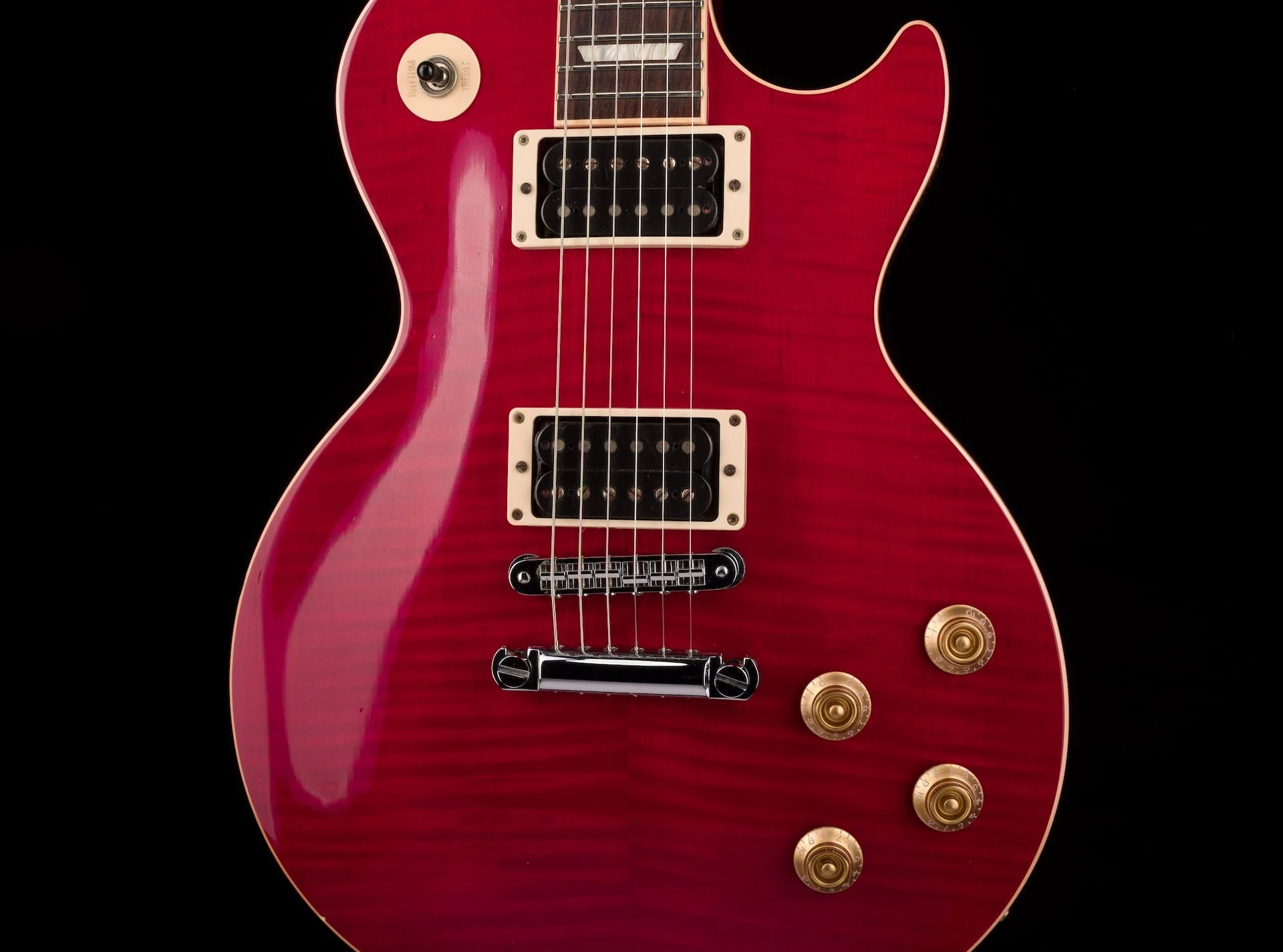 Used Gibson 120th Anniversary Les Paul Standard Plus AAAA Flametop Brilliant Red with OHSC - Image 6