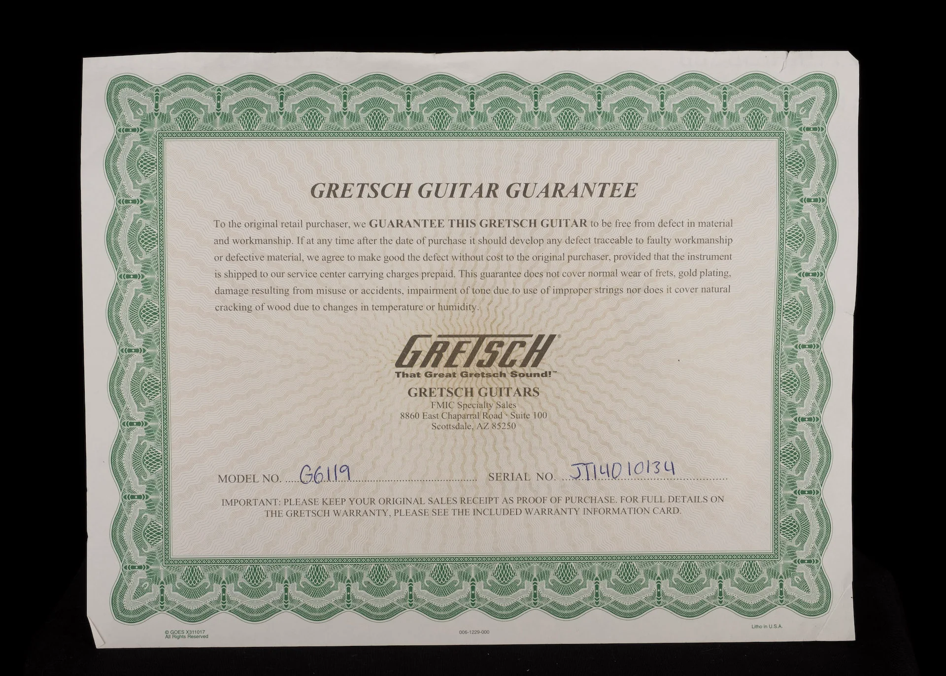 Used Gretsch G6119 Chet Atkins Tennessee Rose with OHSC - Image 21