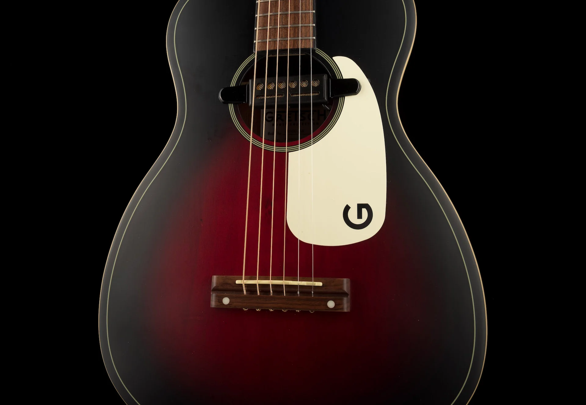Used Gretsch G9500 Jim Dandy Flat Acoustic 2-Color Sunburst With Gold Foil Pickup With Gig Bag - Image 6