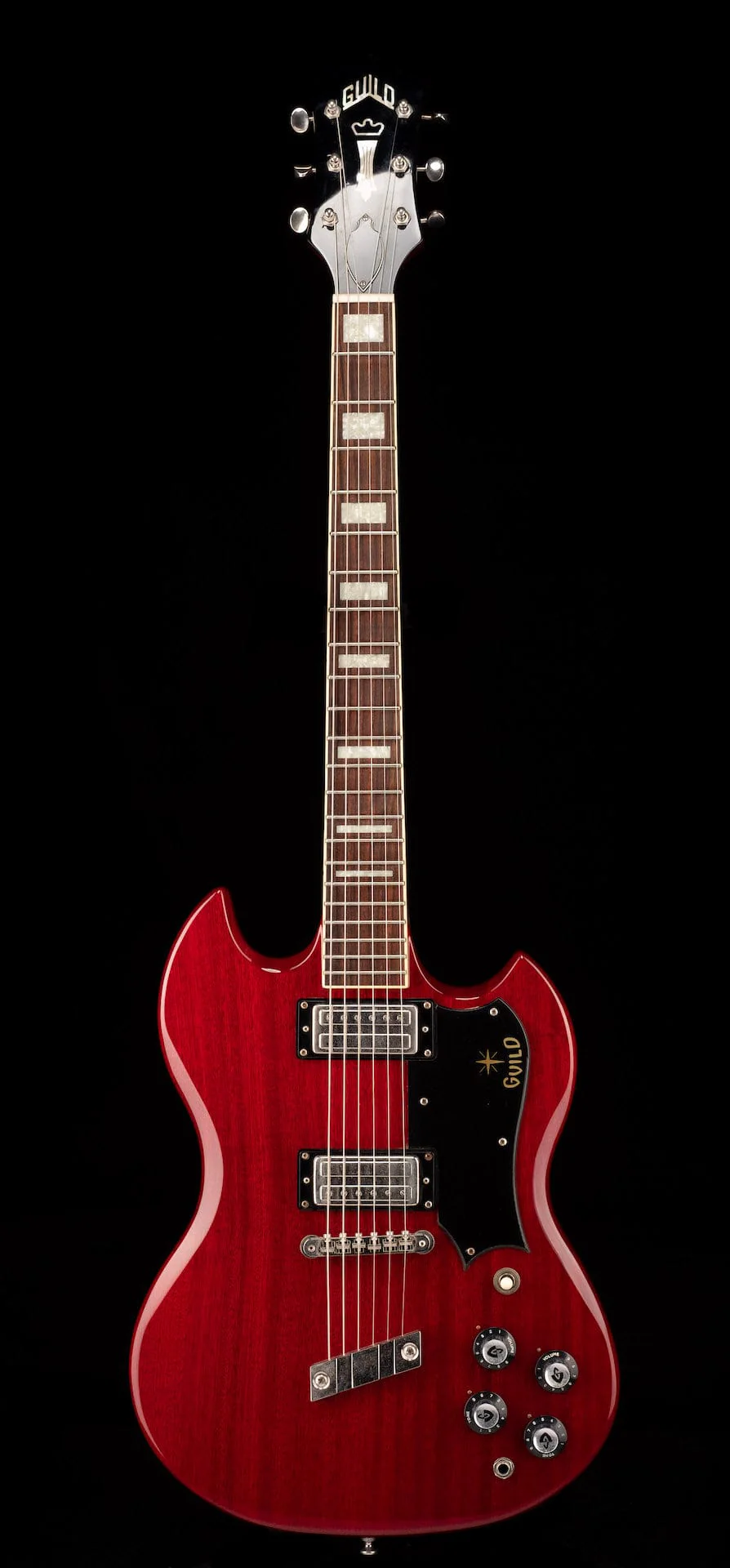 Used Guild Newark Street Collection S-100 Polara Cherry with OHSC - Image 2