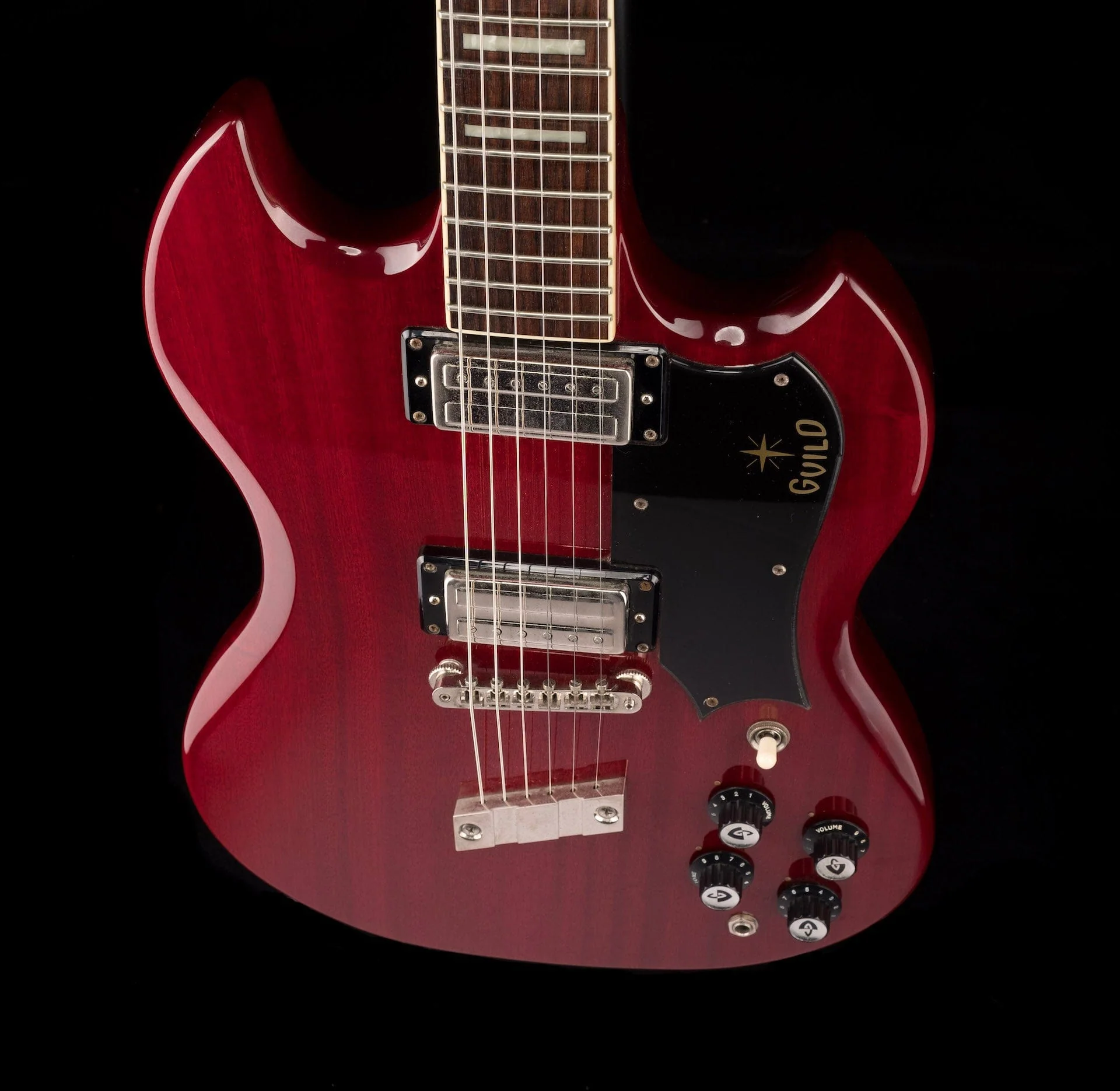 Used Guild Newark Street Collection S-100 Polara Cherry with OHSC - Image 4
