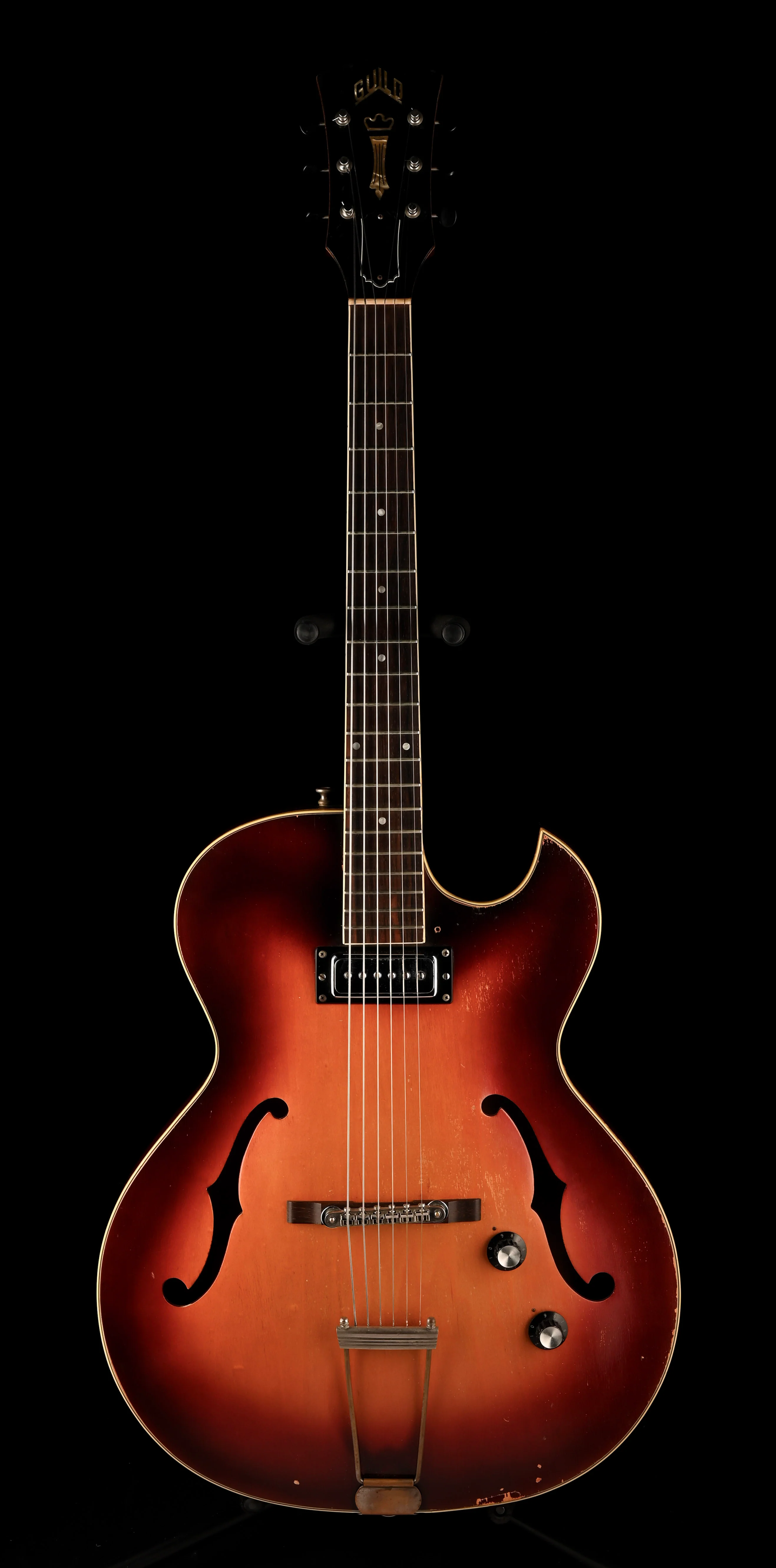 Vintage 1964 Guild T-100 Tri-Color Sunburst With Case - Image 2