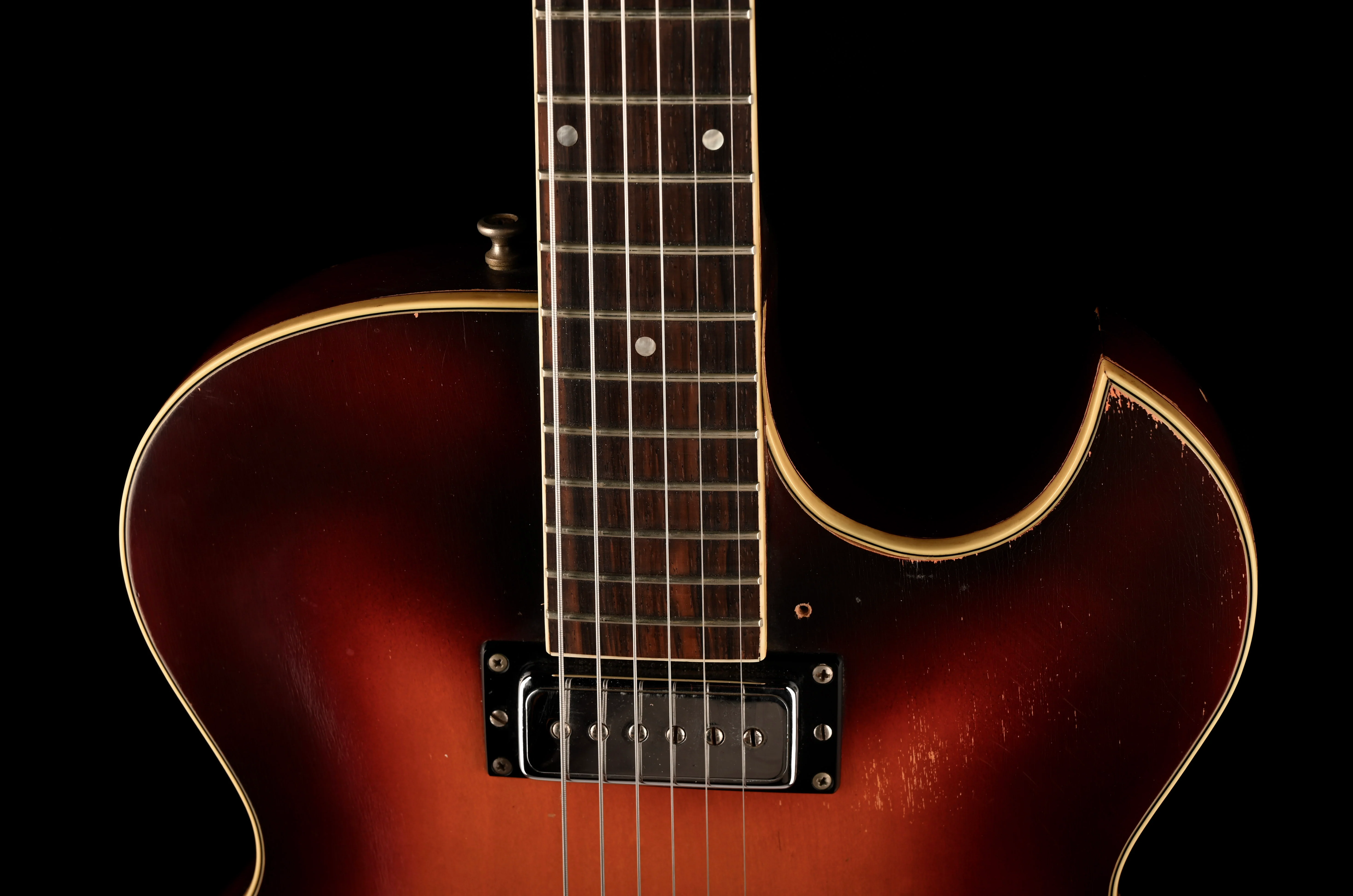 Vintage 1964 Guild T-100 Tri-Color Sunburst With Case - Image 3