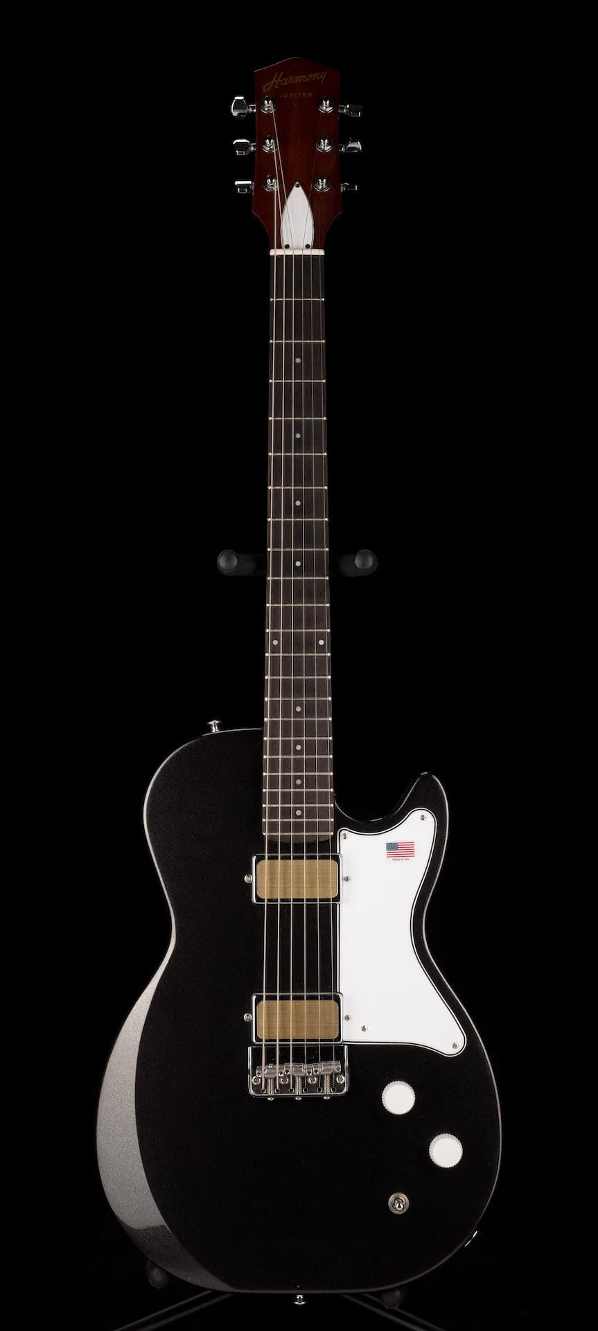 Used Harmony Jupiter Space Black Electric Guitar With Mono Soft Case - Image 2
