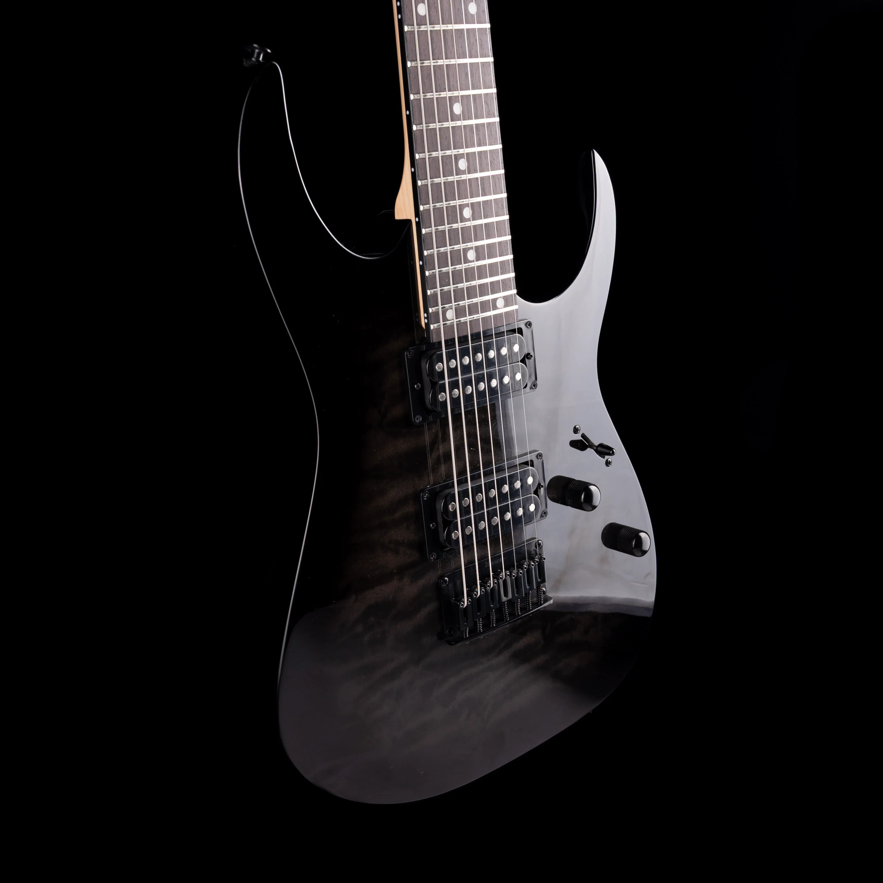 Used Ibanez GIO GRG7221QA 7-String Electric Guitar Trans Black With Gig Bag - Image 6