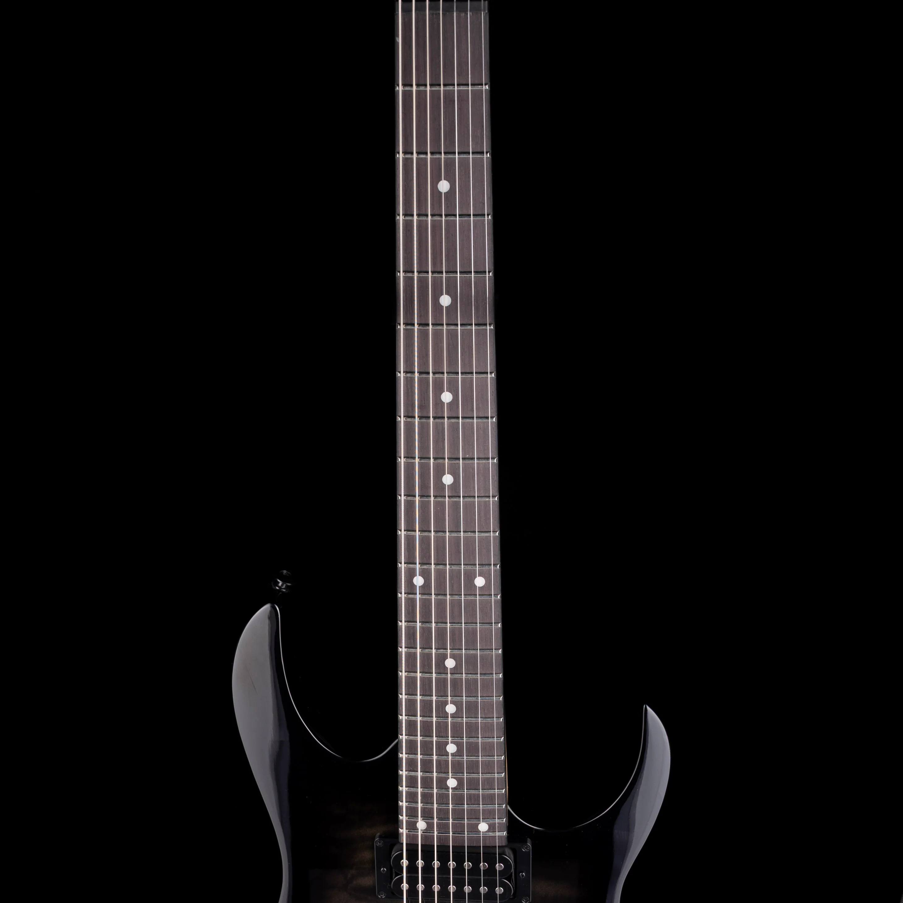 Used Ibanez GIO GRG7221QA 7-String Electric Guitar Trans Black With Gig Bag - Image 7