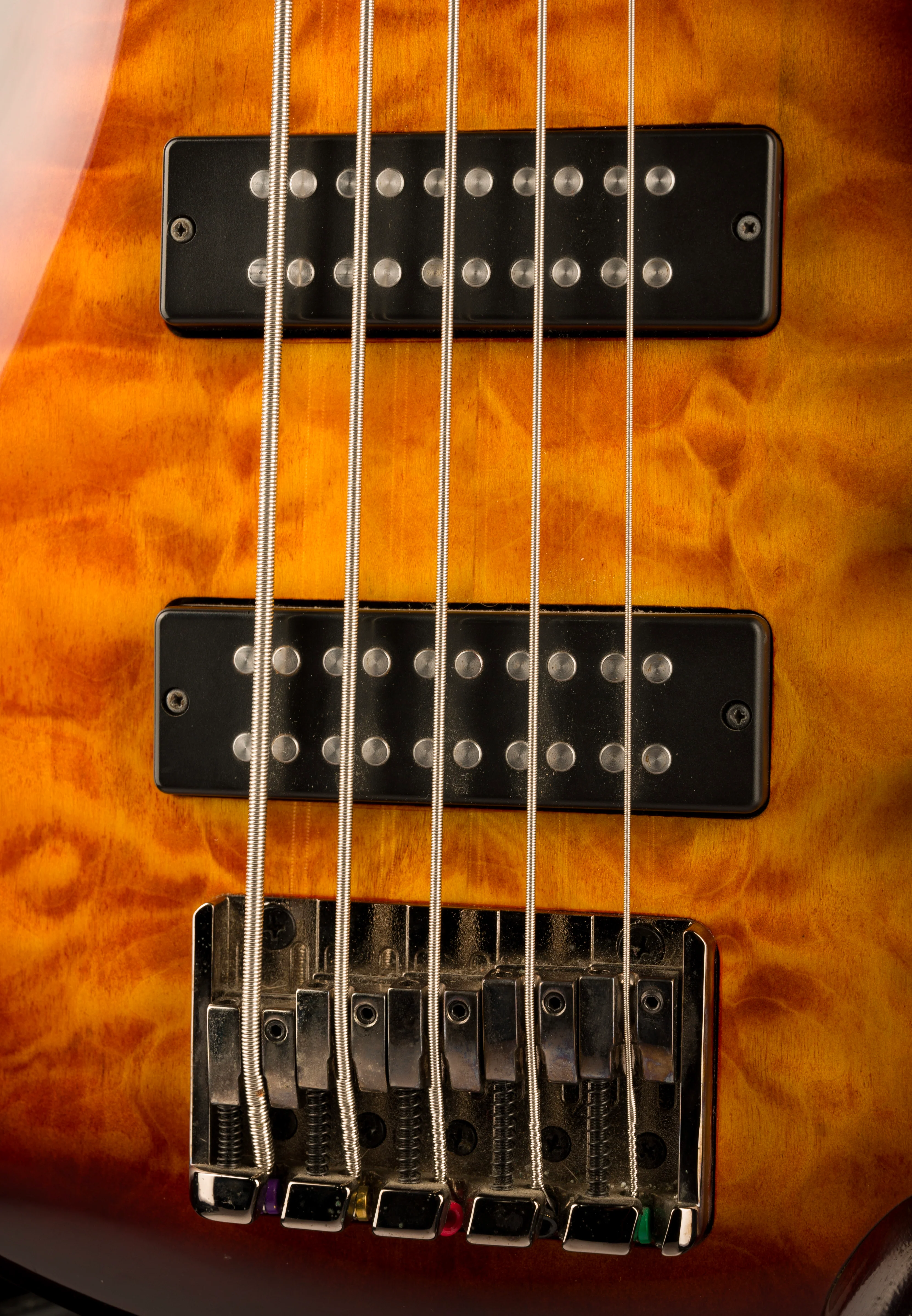 Used Ibanez SR405EQM SR Standard 5-String Bass Quilted Maple Dragon Eye Burst - Image 7