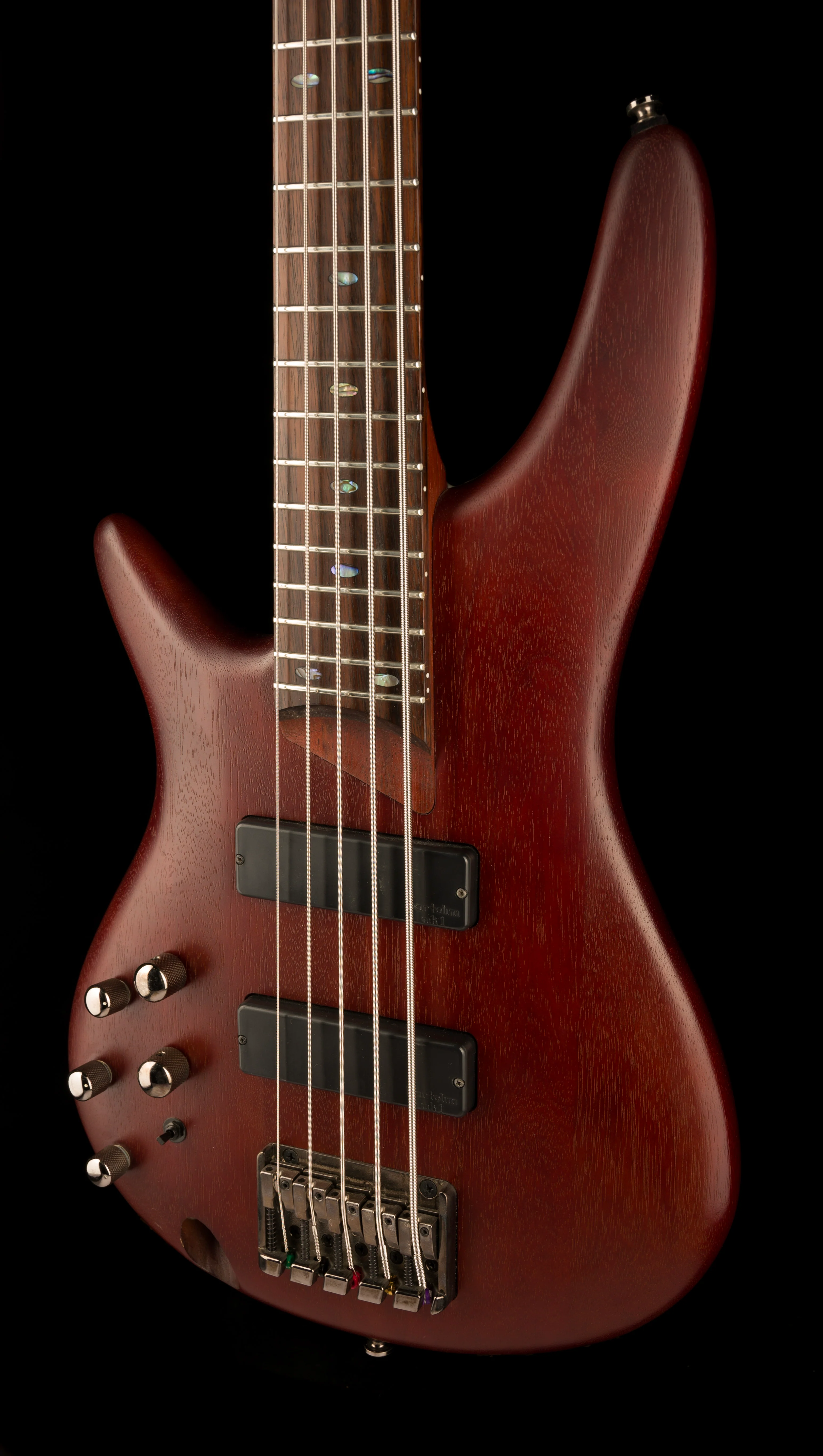 Used Ibanez SR505L Left-Handed 5-String Electric Bass Mahogany with Gig Bag - Image 10