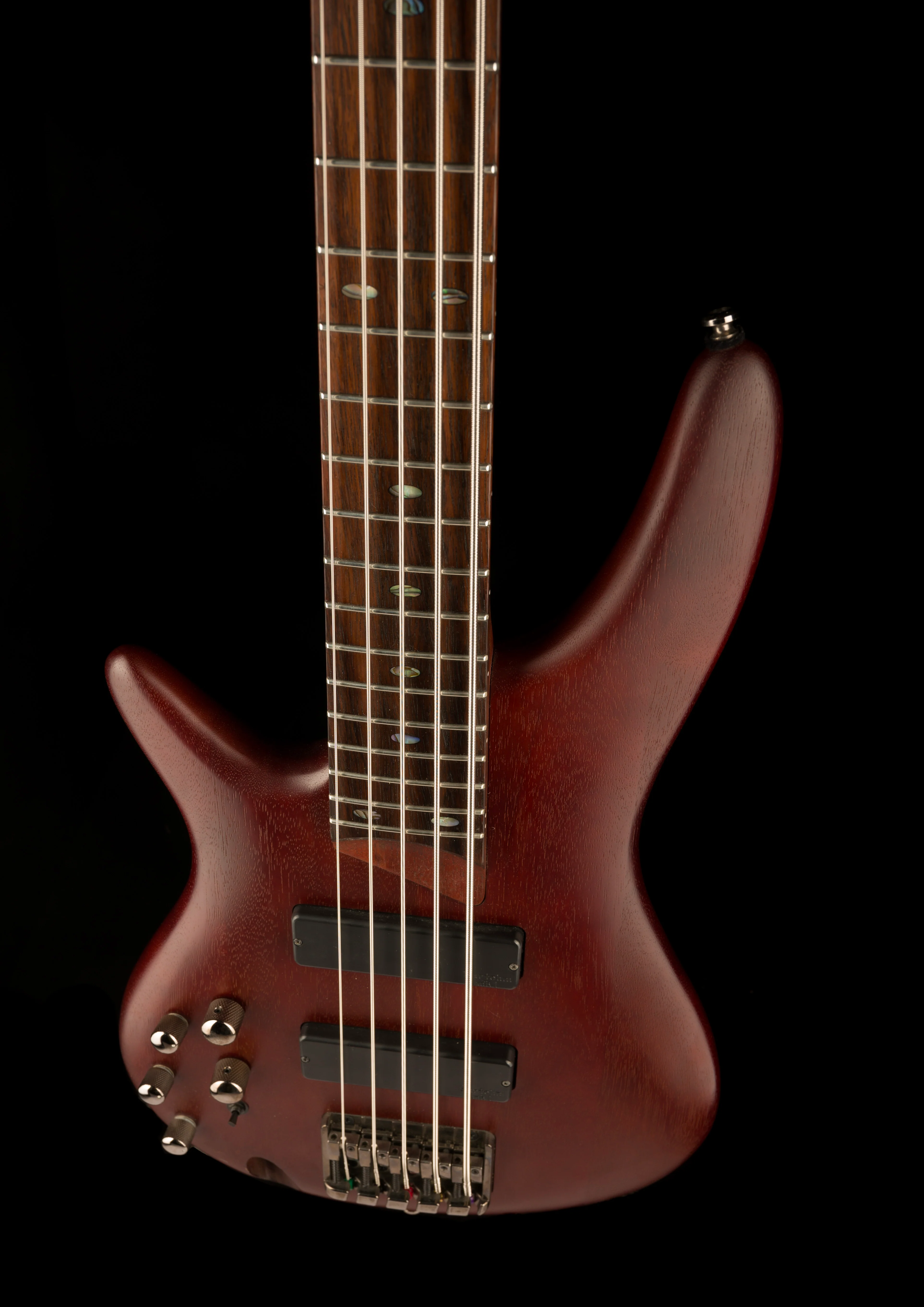 Used Ibanez SR505L Left-Handed 5-String Electric Bass Mahogany with Gig Bag - Image 4