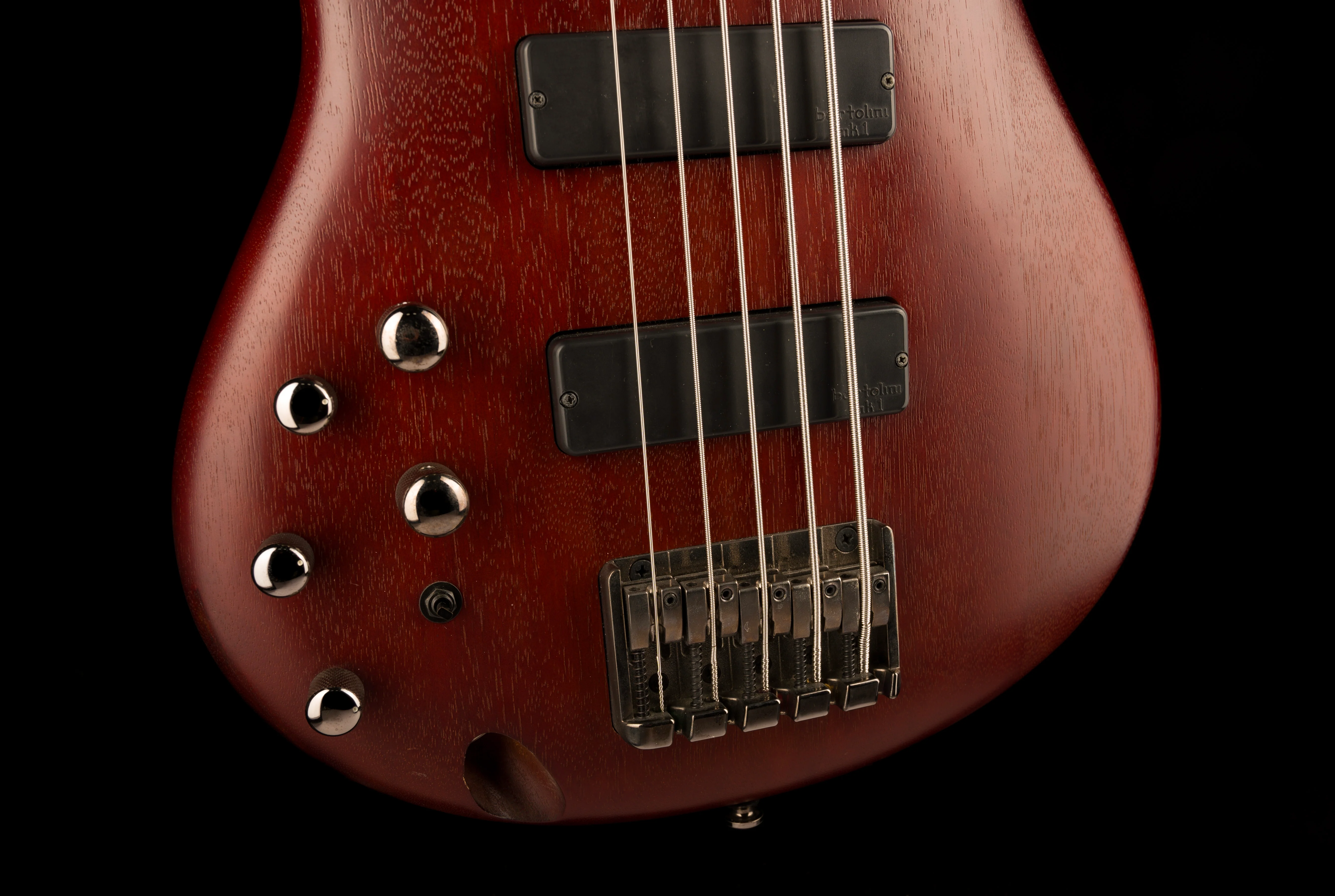 Used Ibanez SR505L Left-Handed 5-String Electric Bass Mahogany with Gig Bag - Image 5