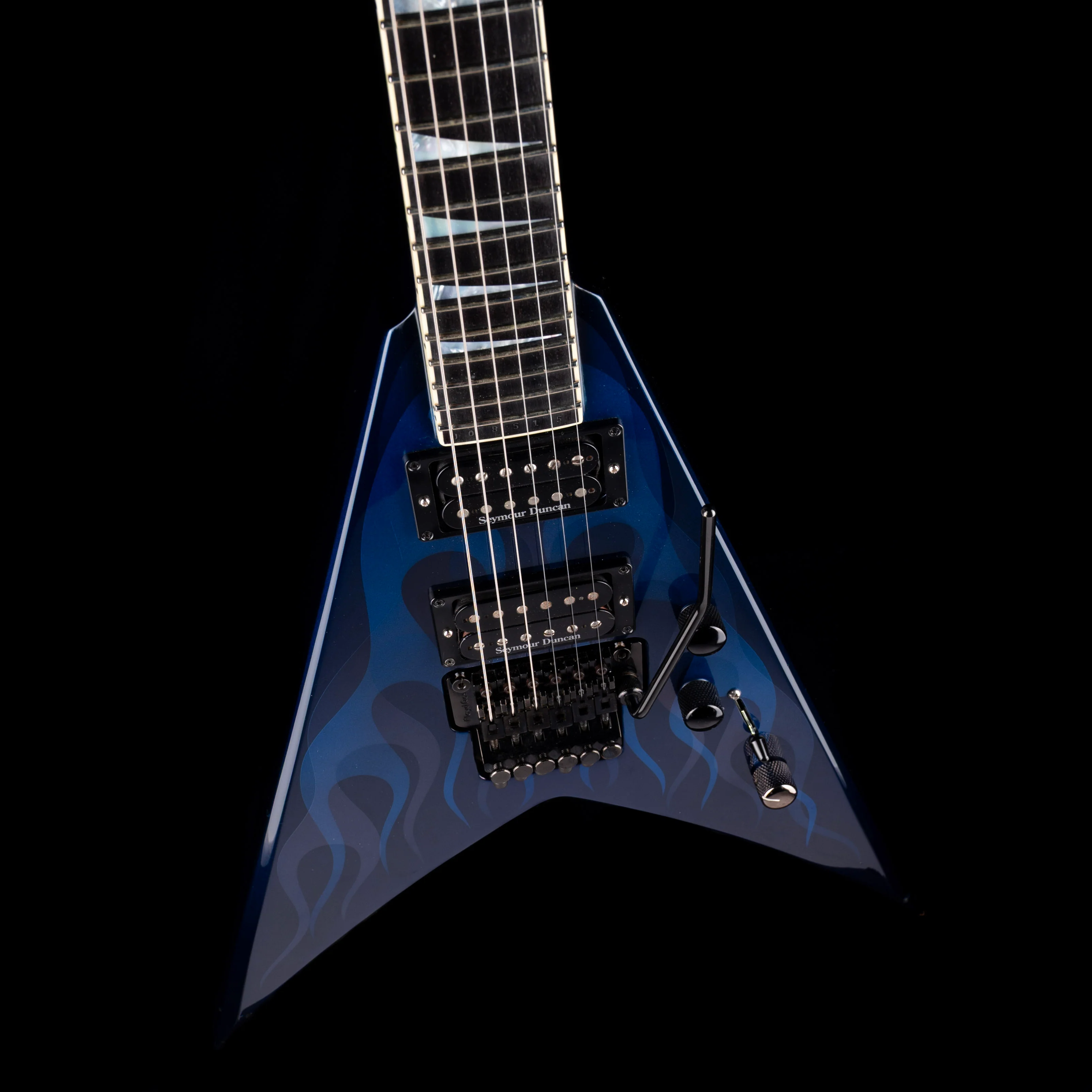 Used Jackson 2000 KV2 USA Blue Ghost Flame With OHSC - Image 3