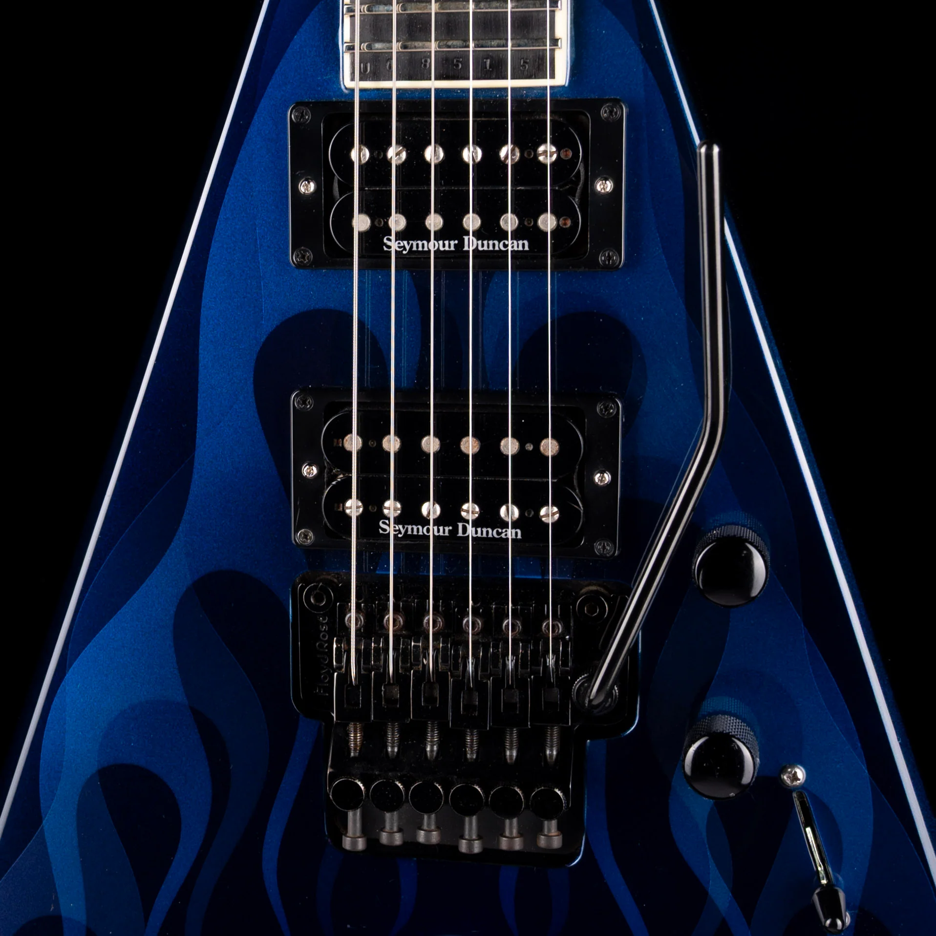 Used Jackson 2000 KV2 USA Blue Ghost Flame With OHSC - Image 4