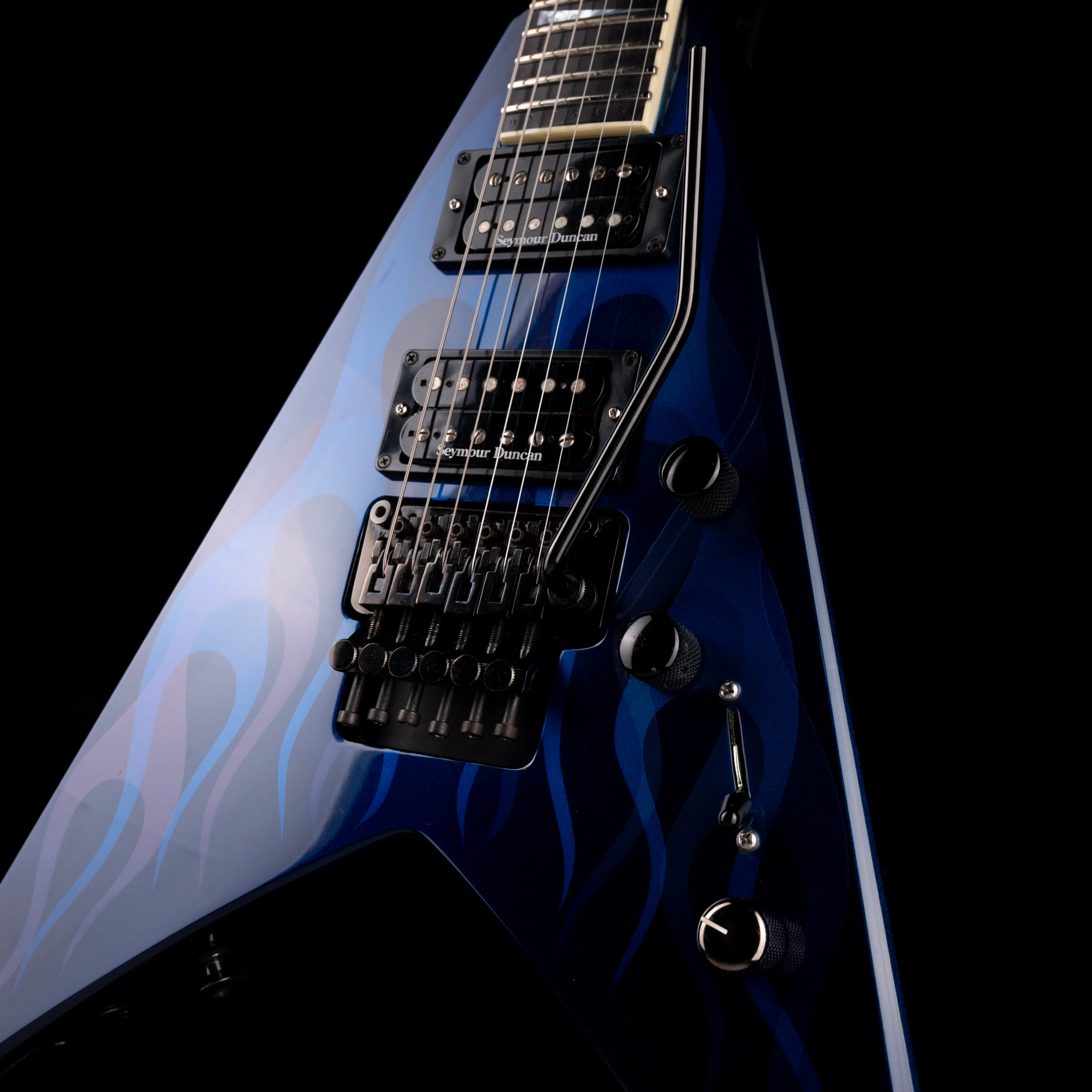 Used Jackson 2000 KV2 USA Blue Ghost Flame With OHSC - Image 5
