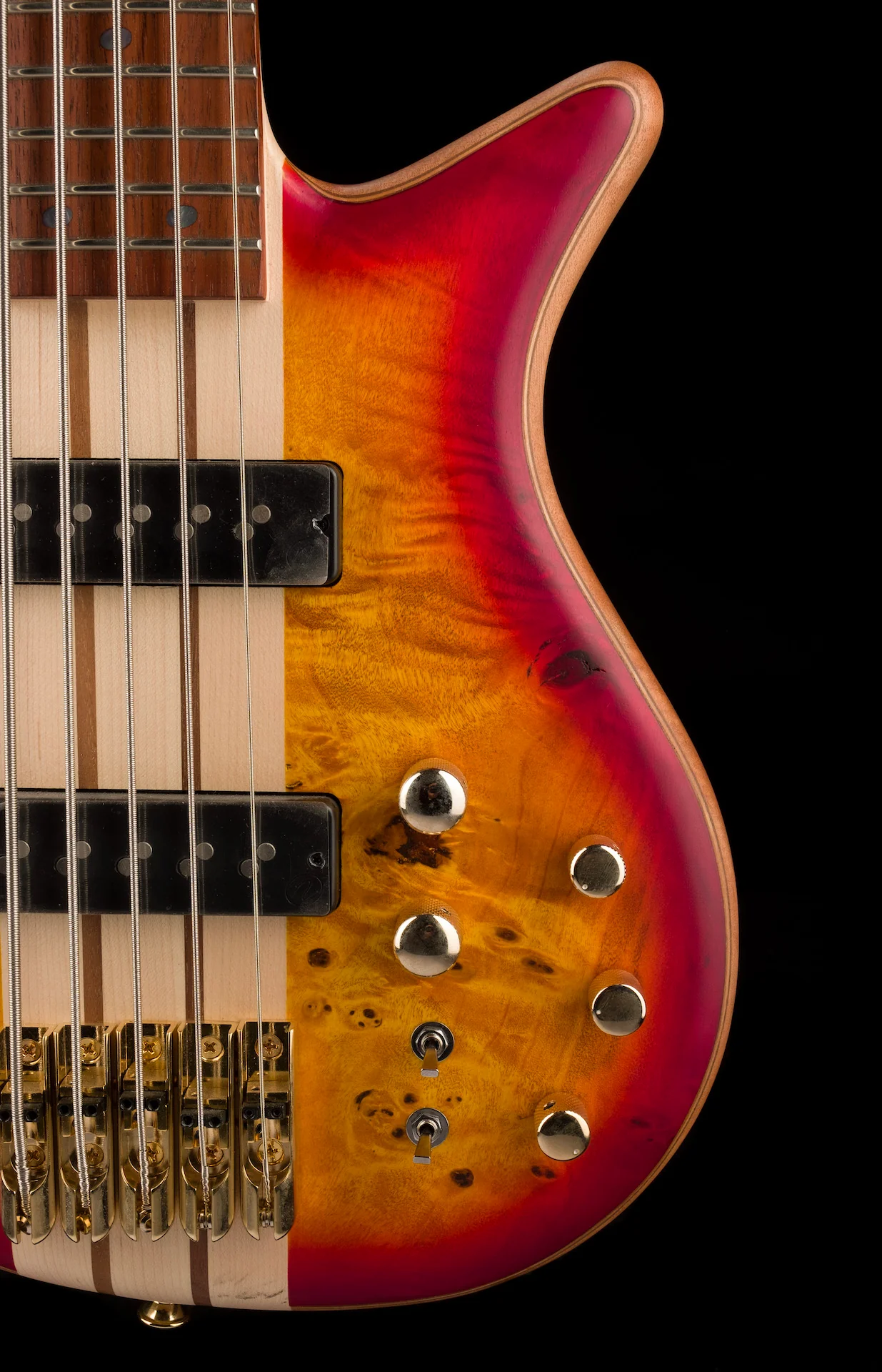 Used Jackson Pro Series Spectra Bass SBP V Transparent Cherry Burst - Image 9