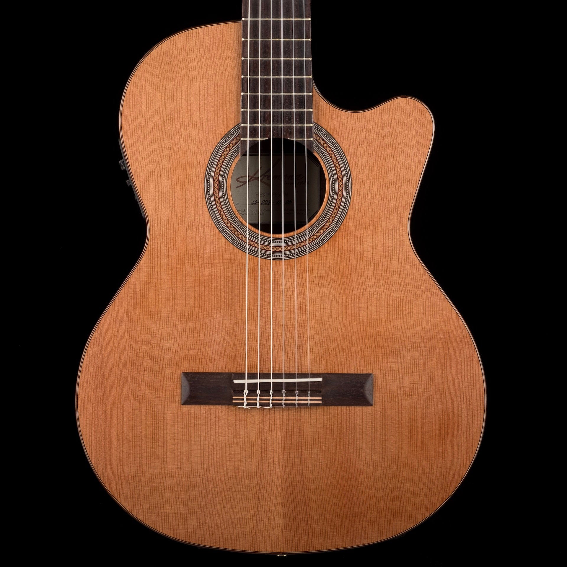 Used Kremona Soloist Series Fiesta F65CW Solid Cedar Top Nylon String Acoustic Electric Guitar With Gig Bag