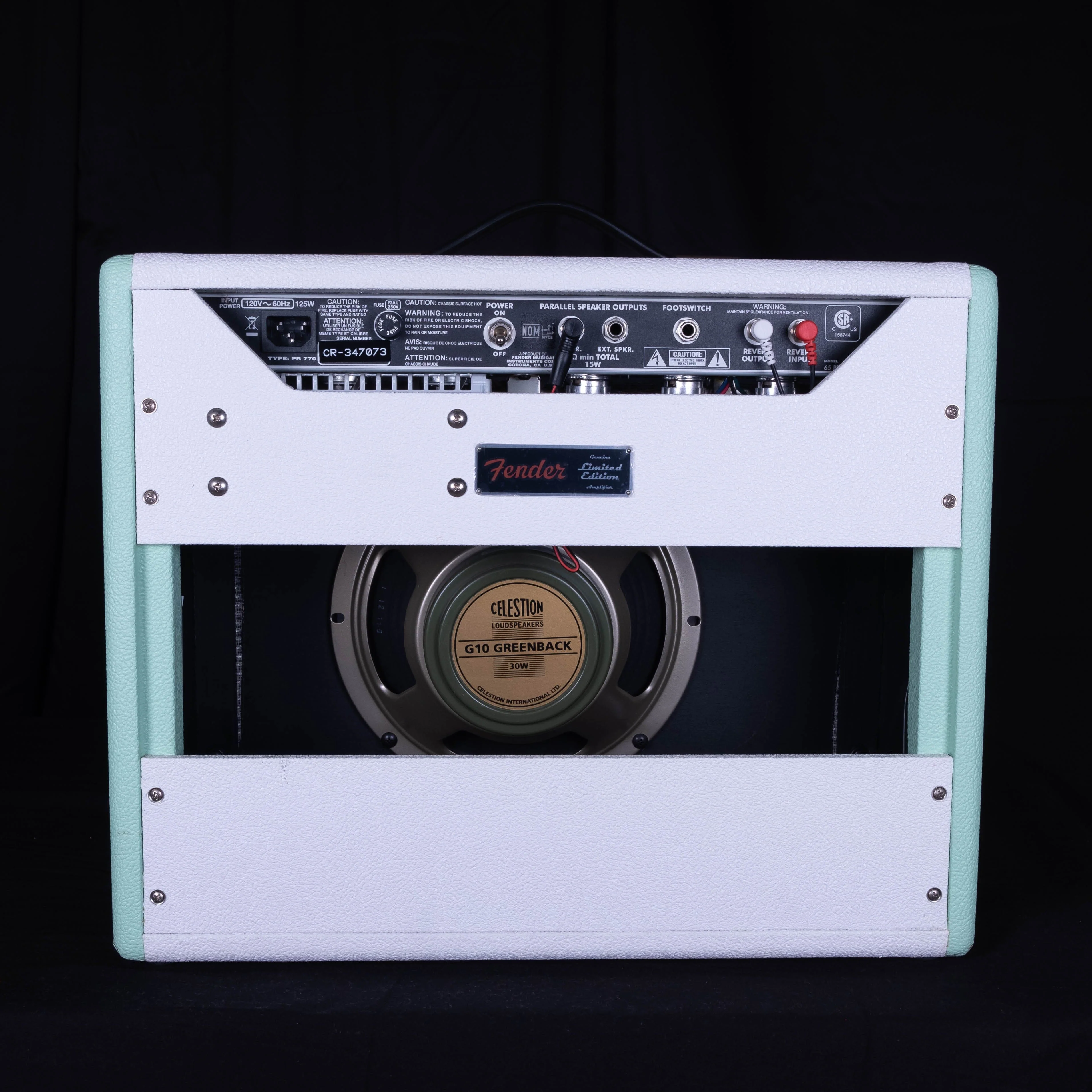 Used Limited Edition Fender ‘65 Princeton Reverb “Surf-Tone Green” Tube Guitar Amplifier - Image 5