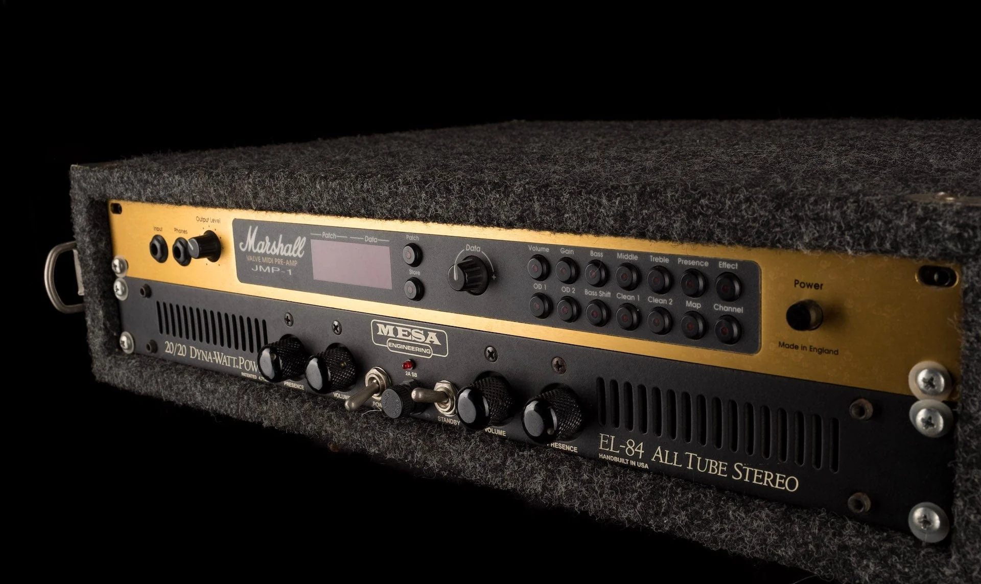 Used Marshall JMP-1 Valve MIDI Preamp and Mesa Boogie 20/20 Dyna Watt Power Amp with Rack - Image 3