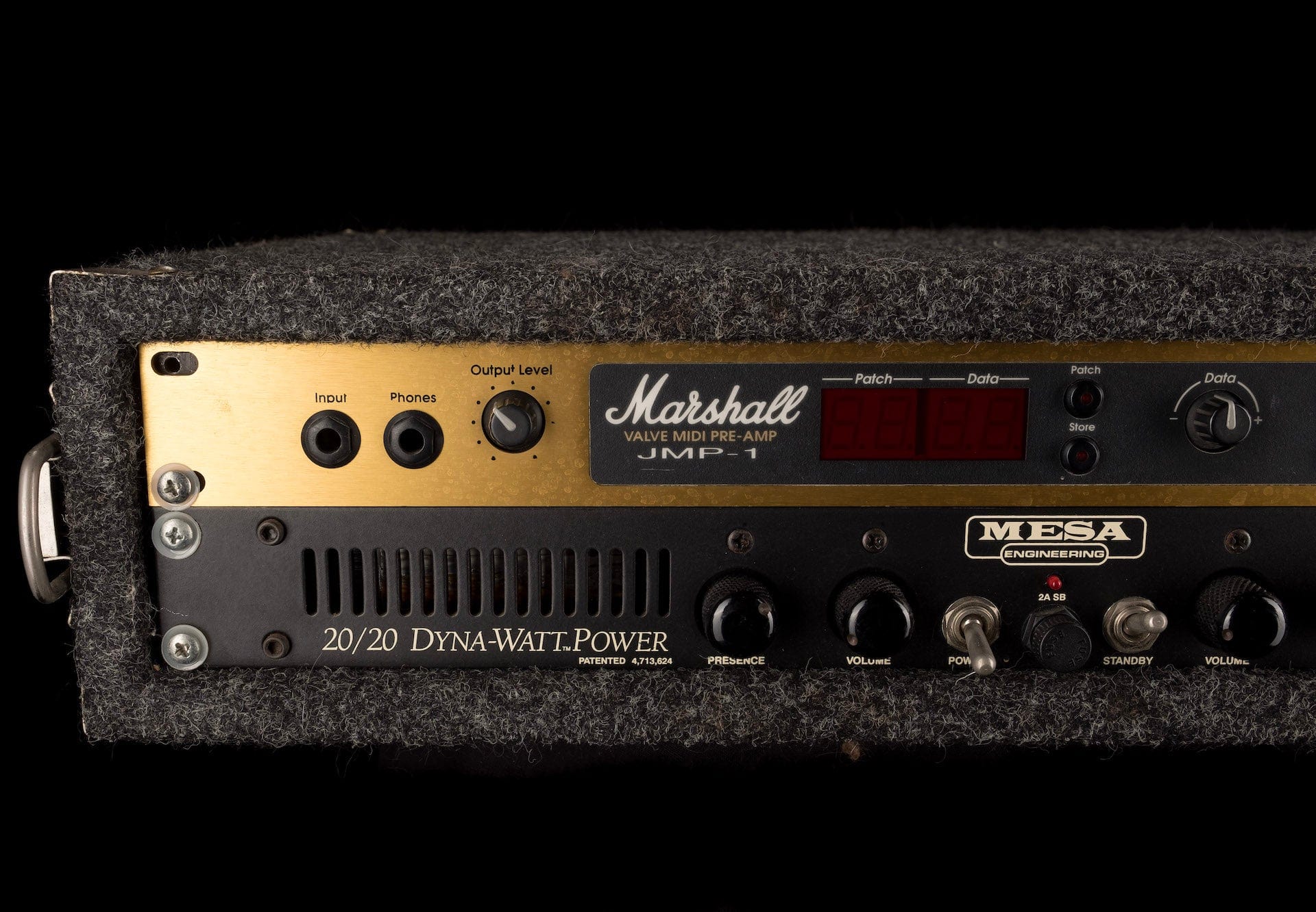 Used Marshall JMP-1 Valve MIDI Preamp and Mesa Boogie 20/20 Dyna Watt Power Amp with Rack - Image 4