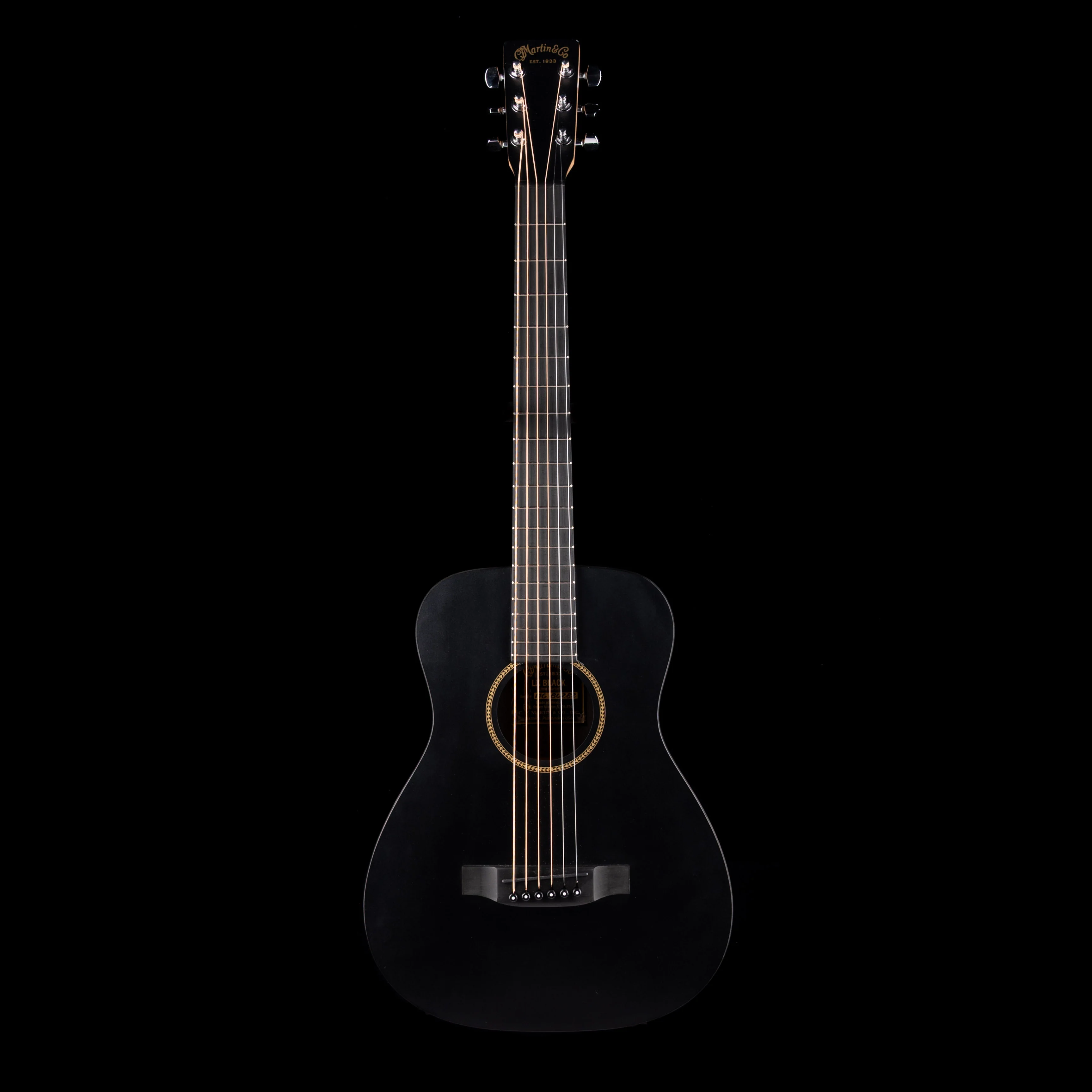 Used Martin LX Black Little Travel Acoustic Guitar With Gig Bag - Image 2