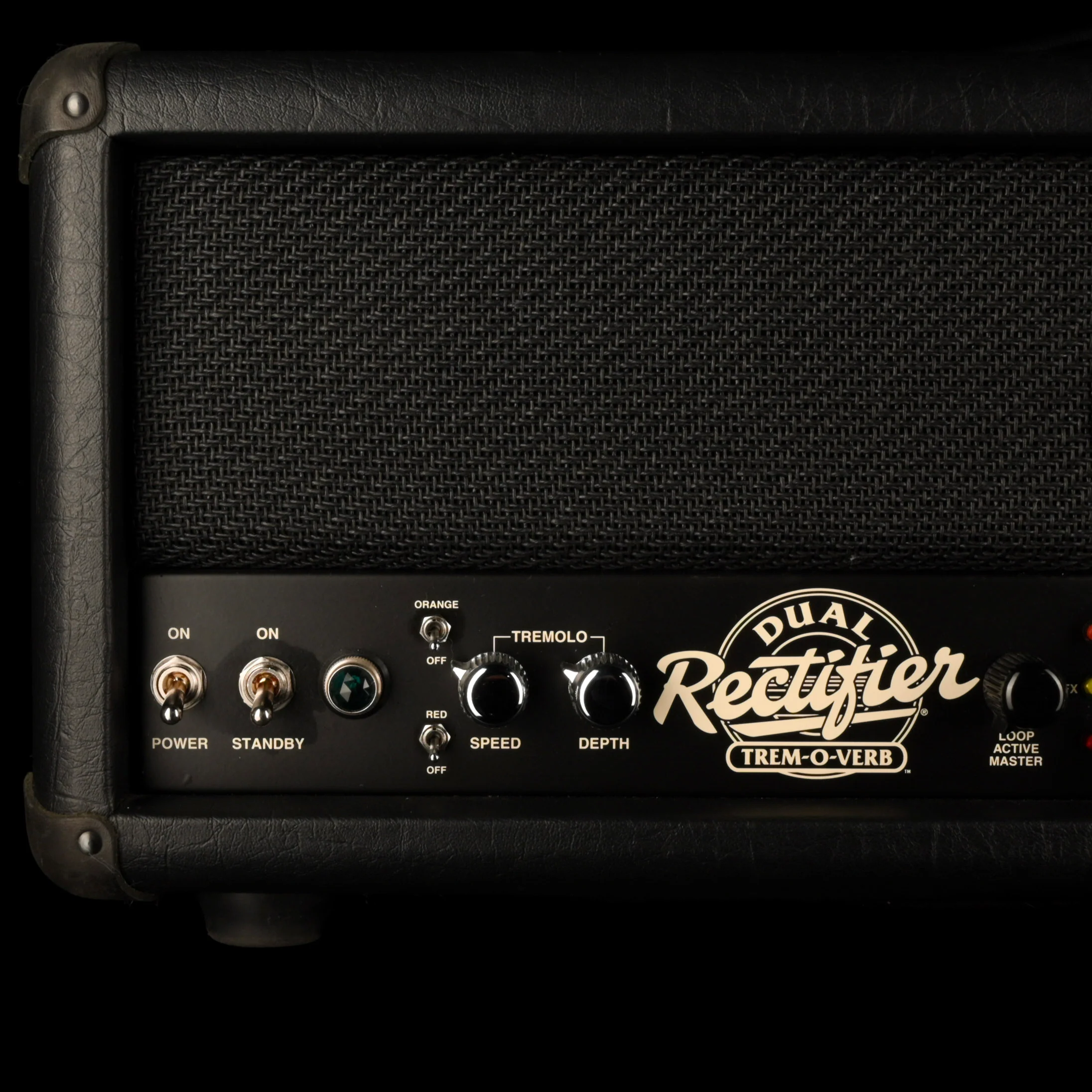 Used Mesa-Boogie Dual Rectifier Trem-O-Verb Amplifier Head w/ Footswitch & Cover - Image 3
