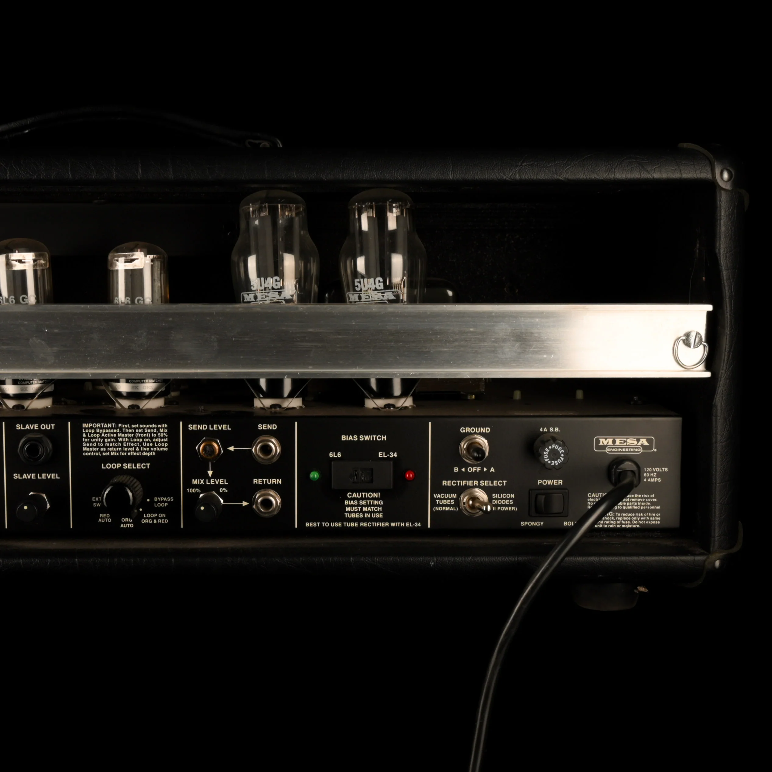 Used Mesa-Boogie Dual Rectifier Trem-O-Verb Amplifier Head w/ Footswitch & Cover - Image 9