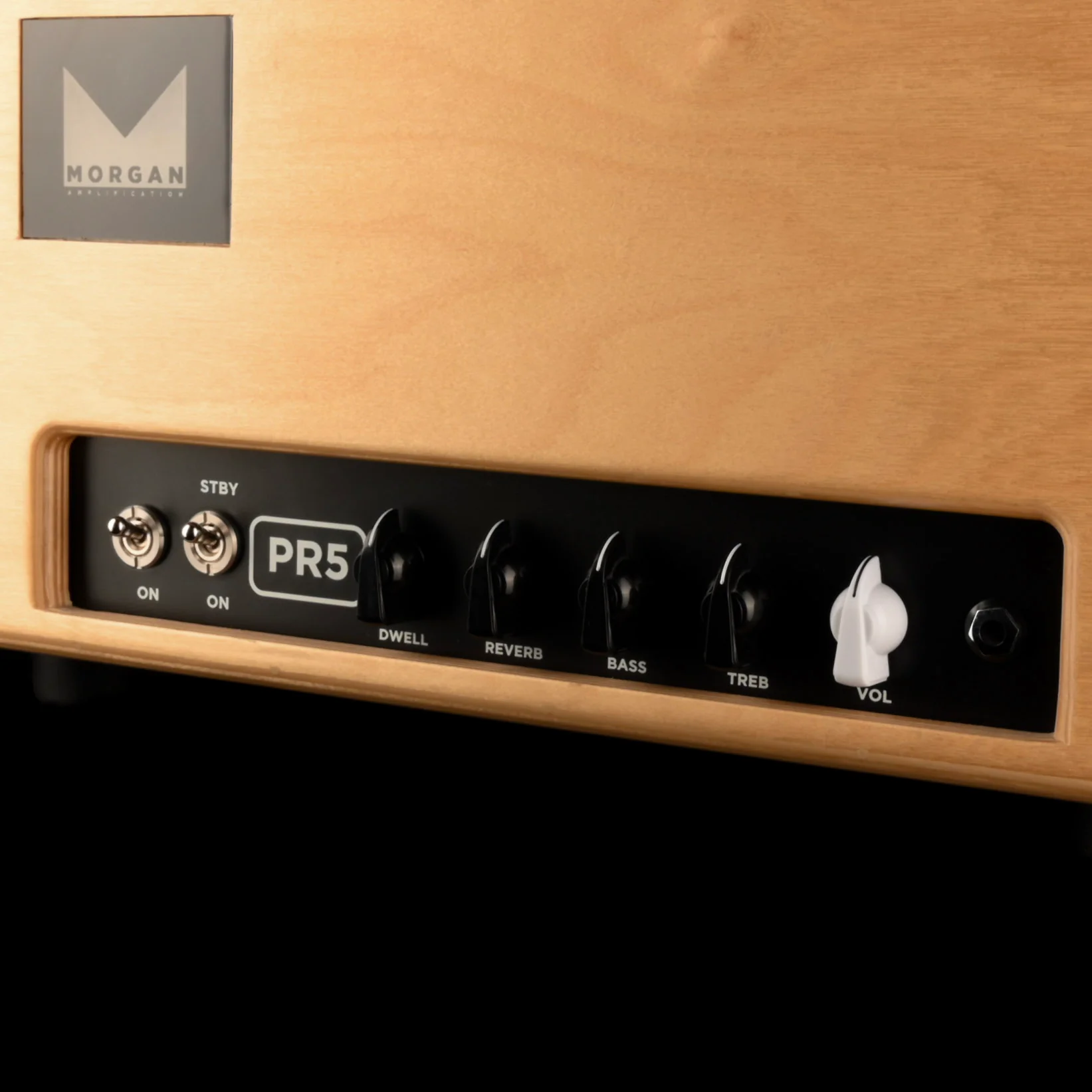 Used Morgan PR5 Guitar Amp Head Natural Wood - Image 3