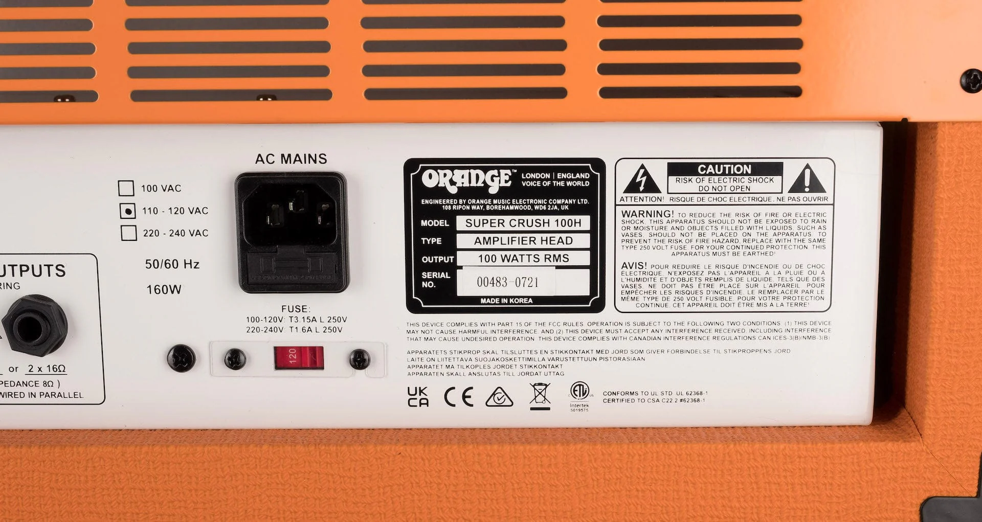 Used Orange Crush Super 100 Orange Guitar Amp Head - Image 11