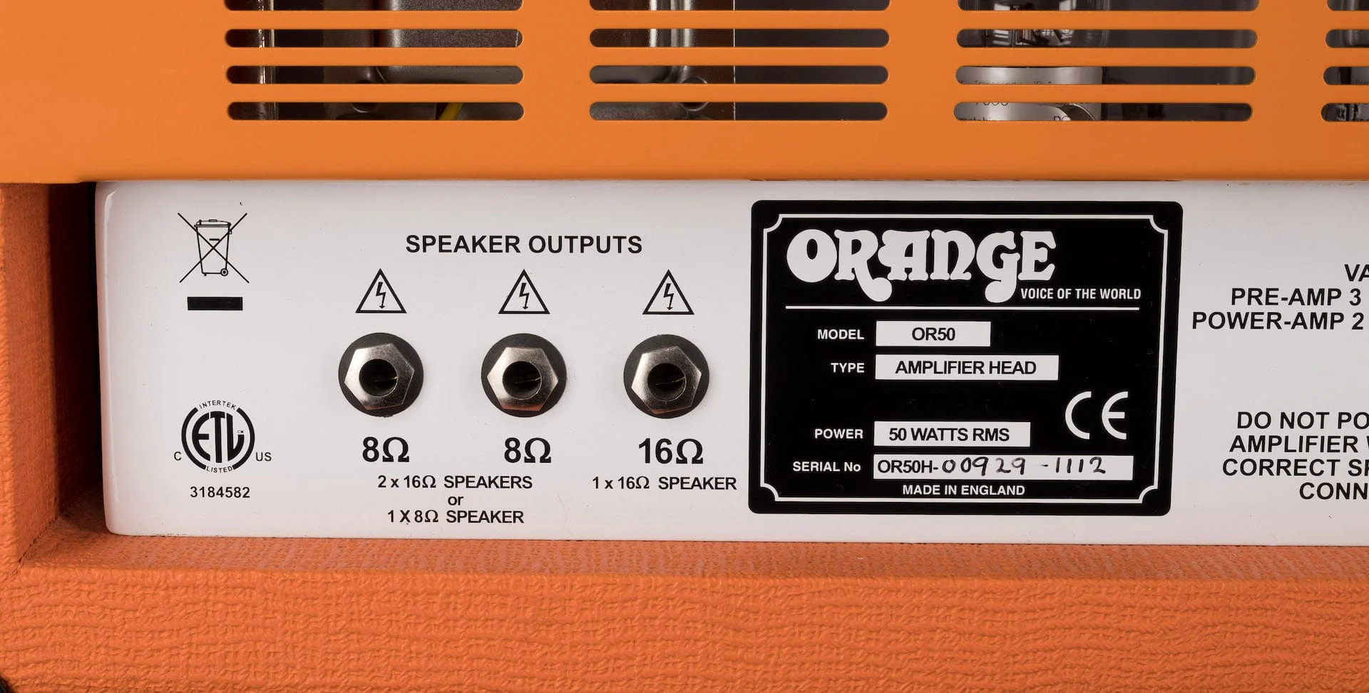 Used Orange OR50H Guitar Amplifier Head with Road Case - Image 12