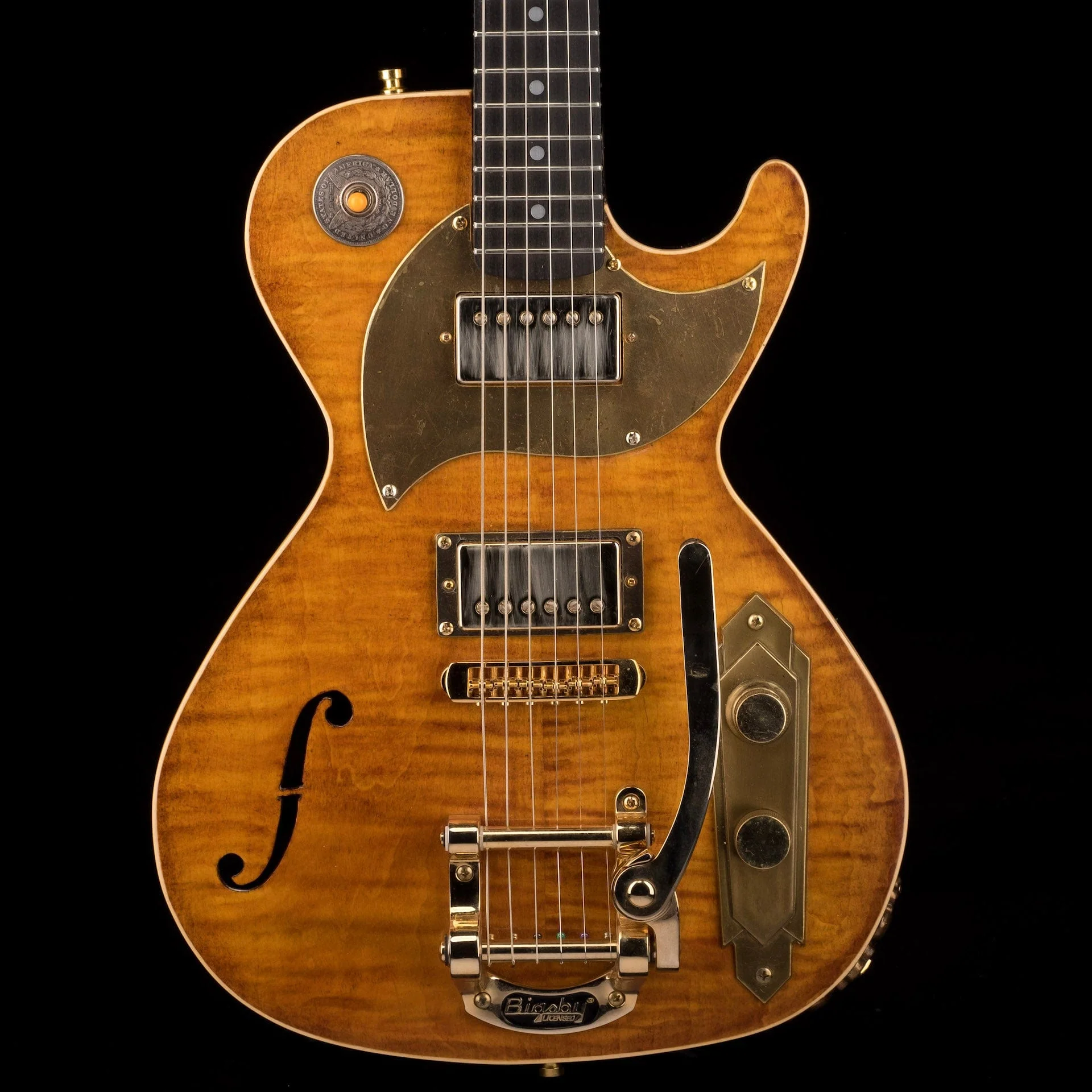 Used Postal Delta Zephyr Flamed Antique Burst Electric Guitar With OHSC