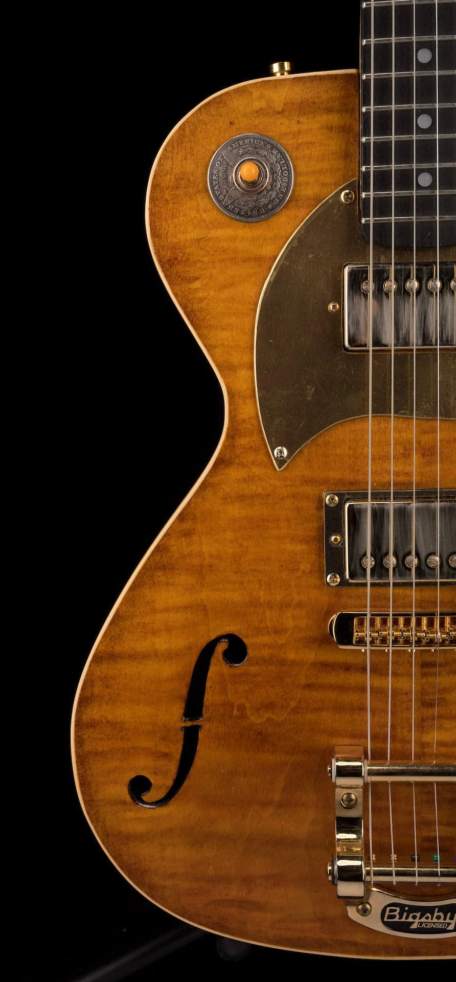 Used Postal Delta Zephyr Flamed Antique Burst Electric Guitar With OHSC - Image 10