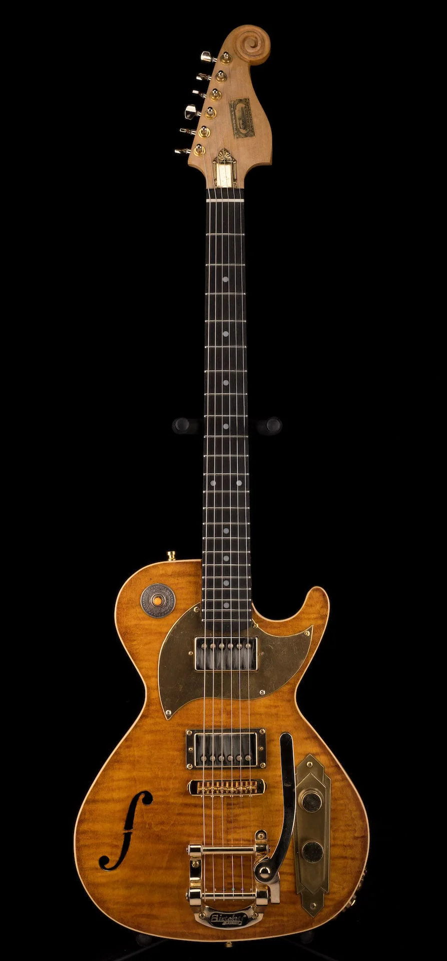 Used Postal Delta Zephyr Flamed Antique Burst Electric Guitar With OHSC - Image 2