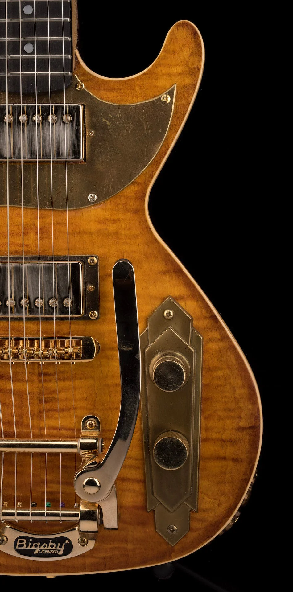 Used Postal Delta Zephyr Flamed Antique Burst Electric Guitar With OHSC - Image 9