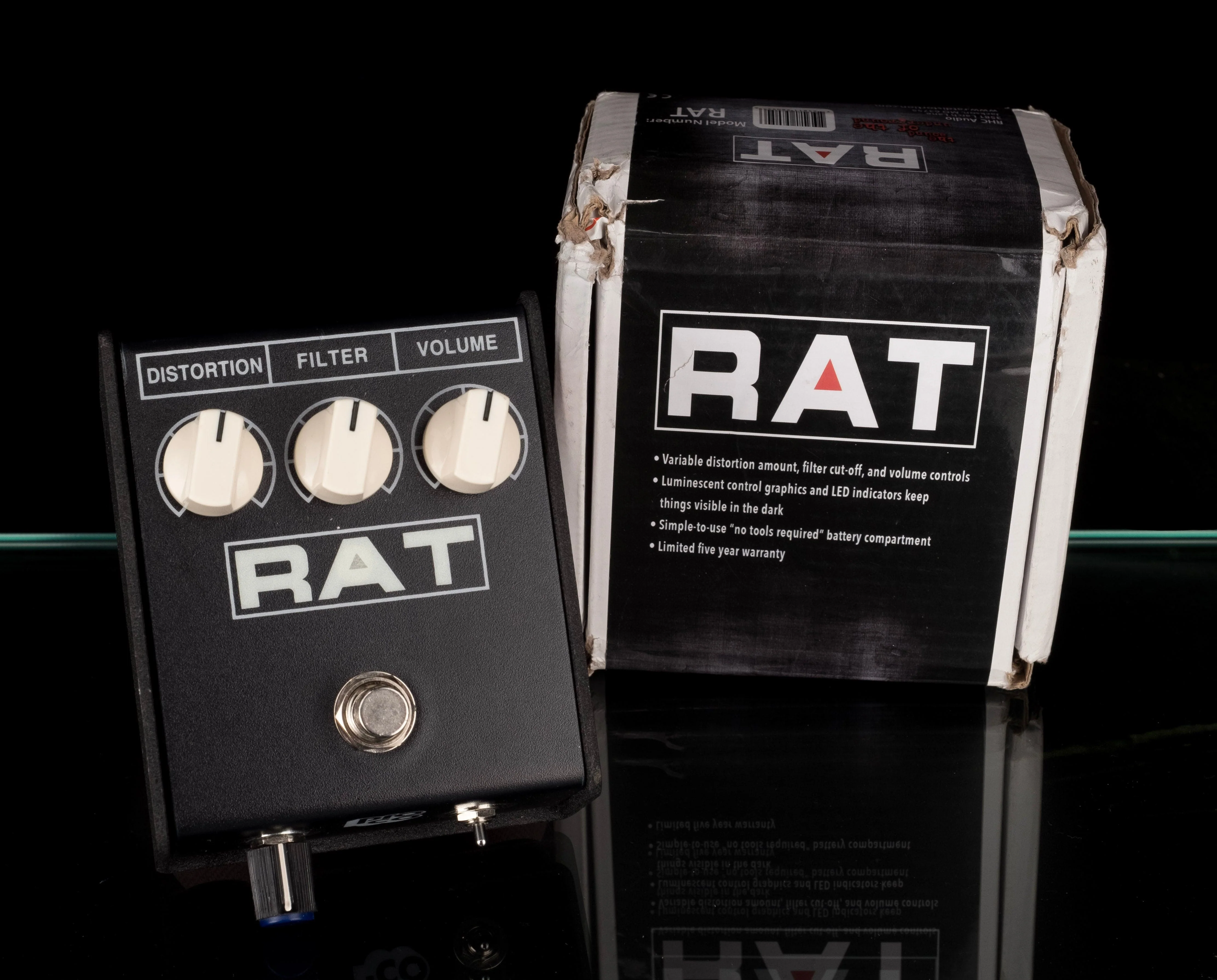 Used ProCo Rat 2 With Pete's Pedals Mods Distortion Guitar Effect Pedal With Box