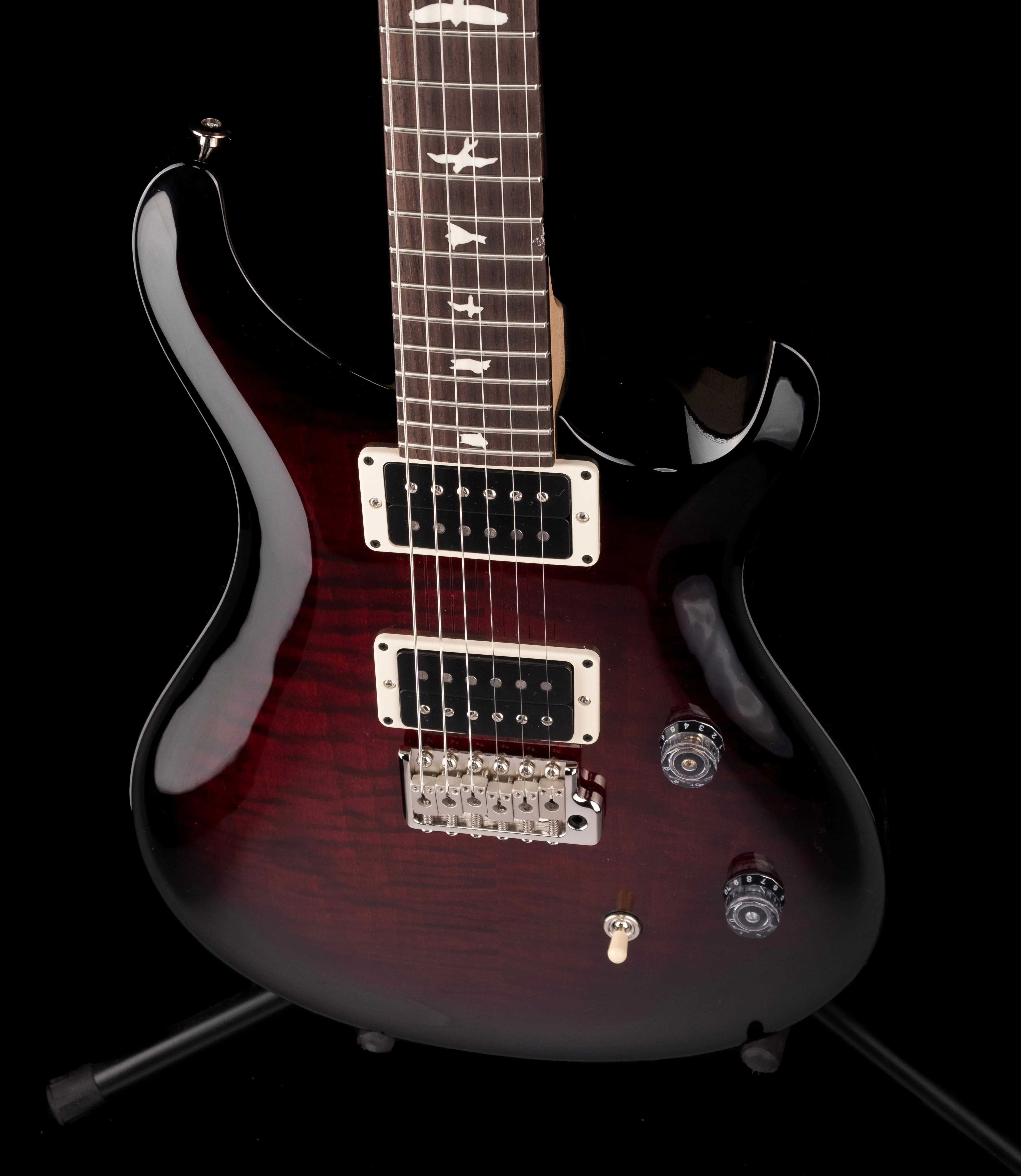 Used 2021 PRS CE24 Custom Color Dark Amber Smokewrap Burst with Gig Bag - 0332403 - Image 3
