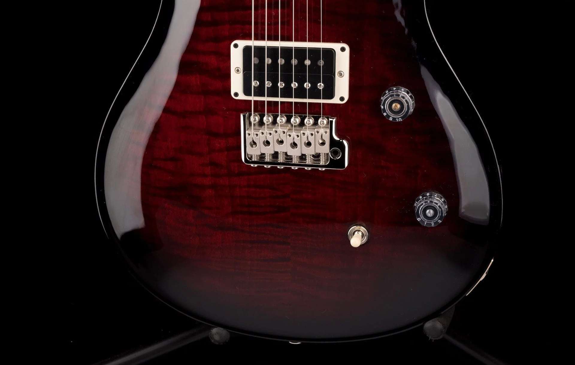 Used 2021 PRS CE24 Custom Color Dark Amber Smokewrap Burst with Gig Bag - 0332403 - Image 4