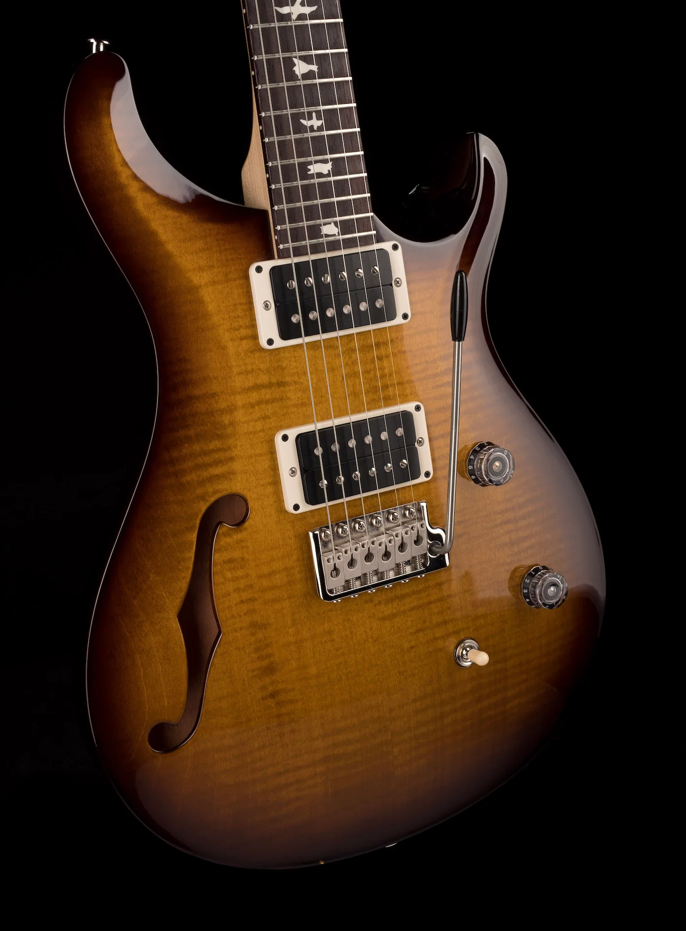 Used PRS CE24 Semi-Hollow Black Amber With Gig Bag - Image 11