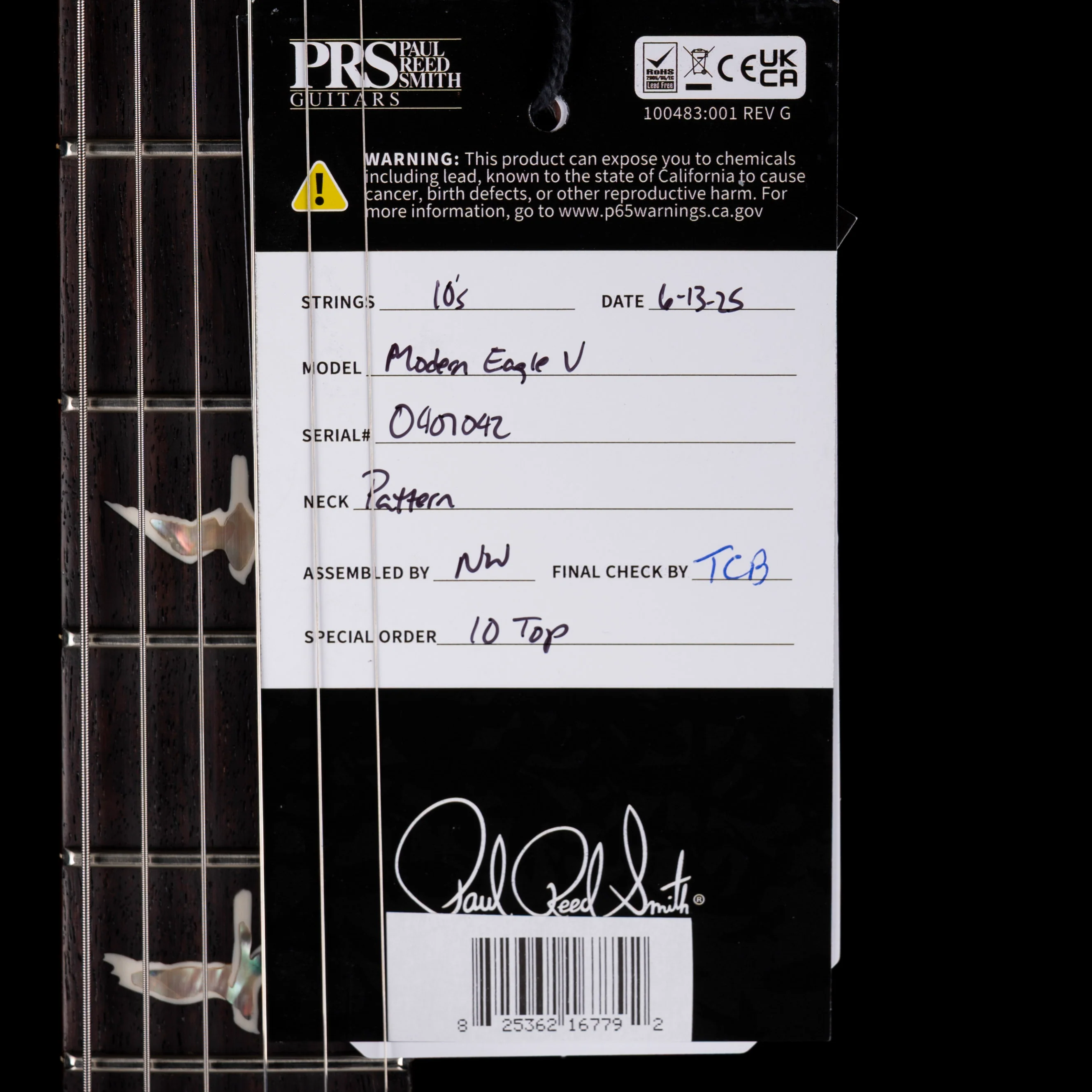 Used PRS Core Modern Eagle V 10-Top Cobalt Smokeburst With OHSC - Image 14