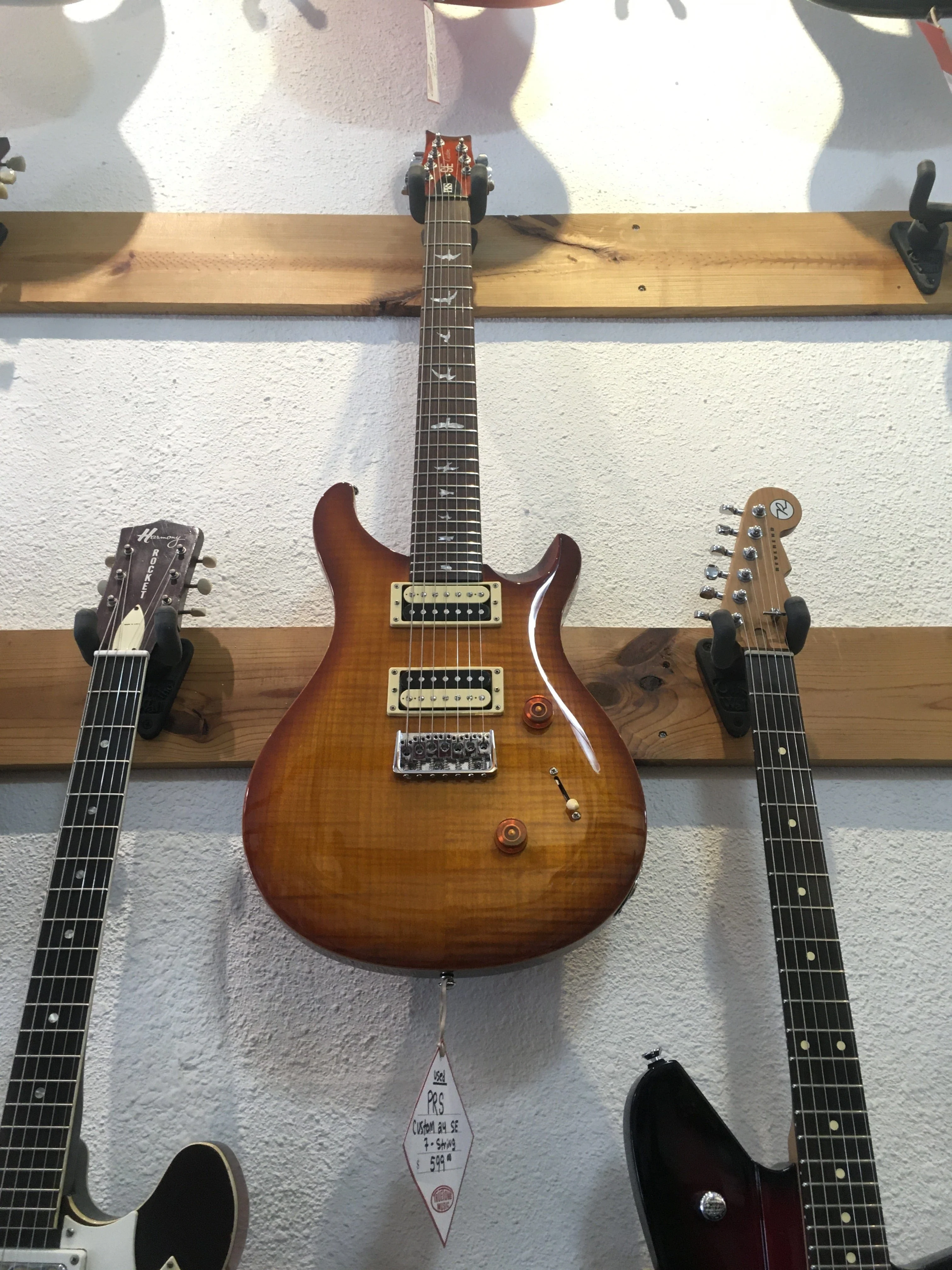 Used PRS Custom 24 SE 7-string Sunburst Electric Guitar With Bag