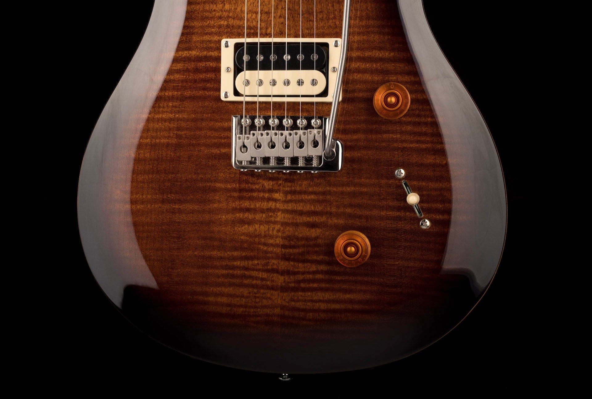 Used PRS SE Custom 24 Black Gold Sunburst With Gig Bag - Image 5