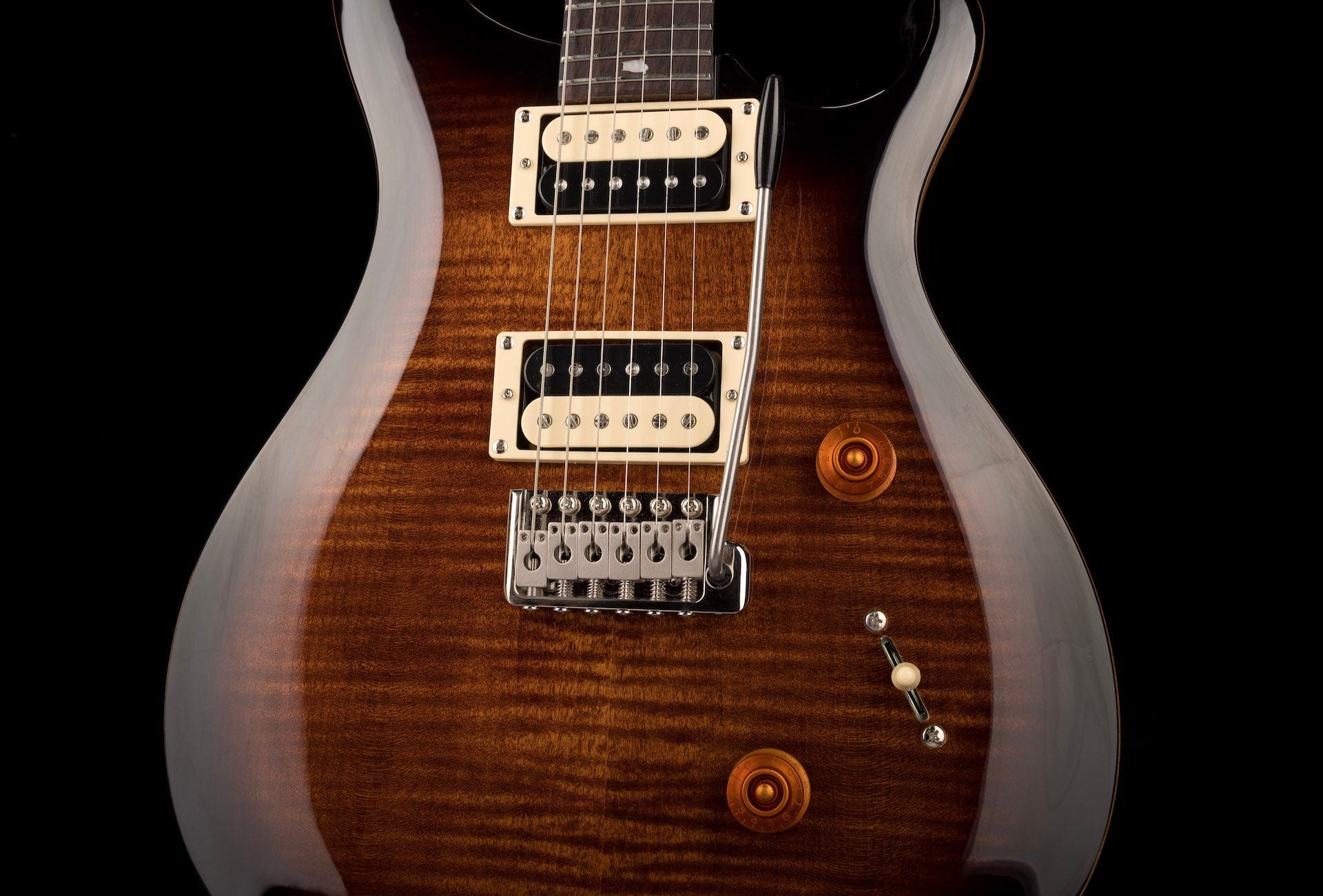Used PRS SE Custom 24 Black Gold Sunburst With Gig Bag - Image 6