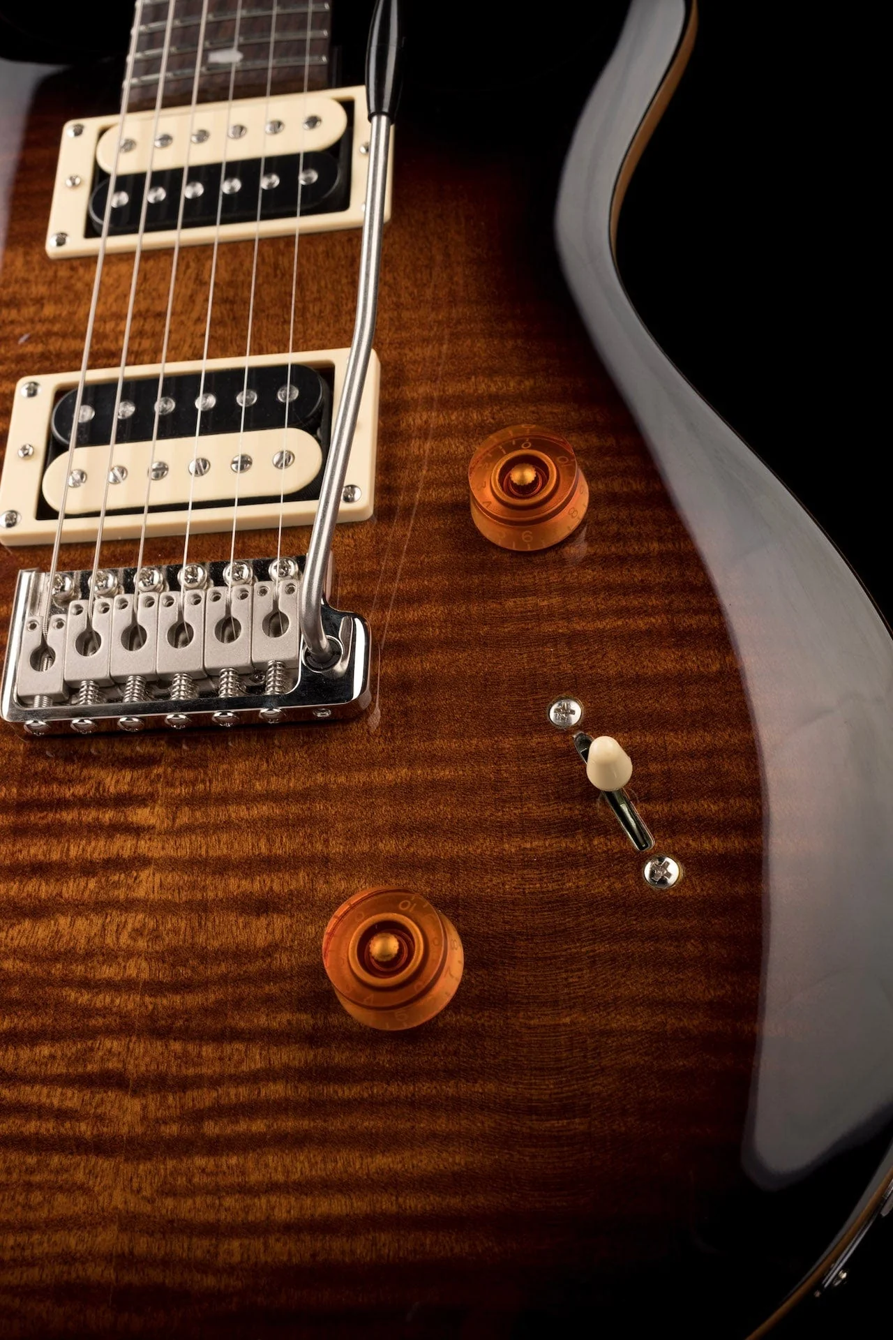 Used PRS SE Custom 24 Black Gold Sunburst With Gig Bag - Image 8